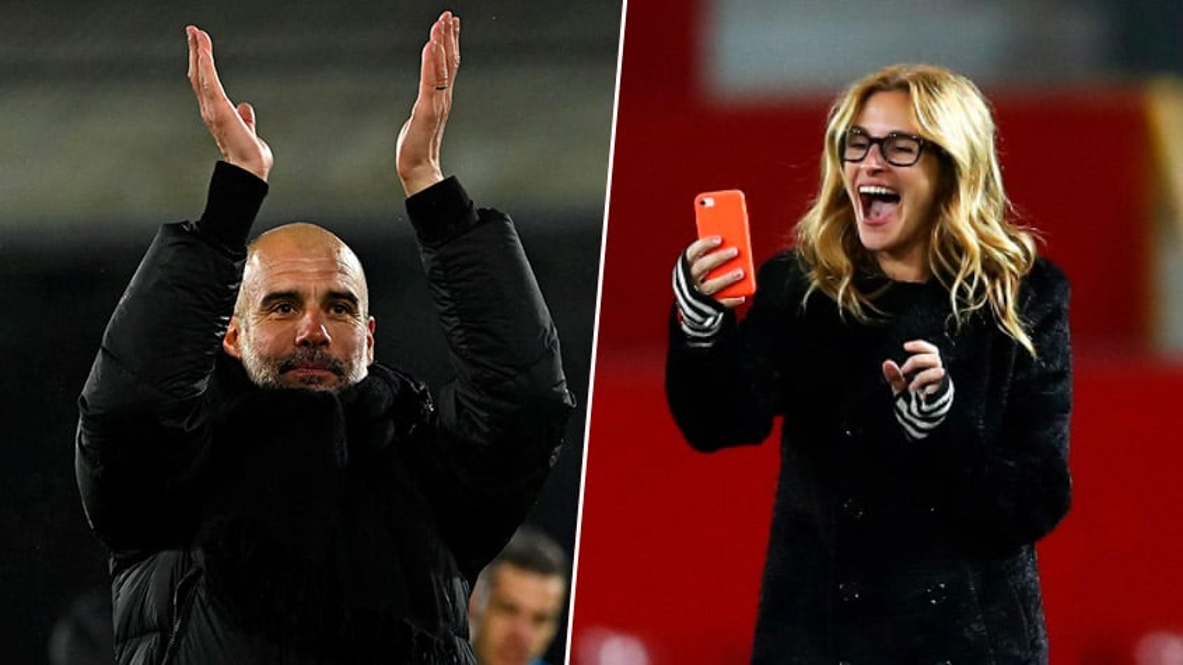 Entenda como a atriz Julia Roberts ‘magoou’ Guardiola e fez Manchester United provocar o rival City