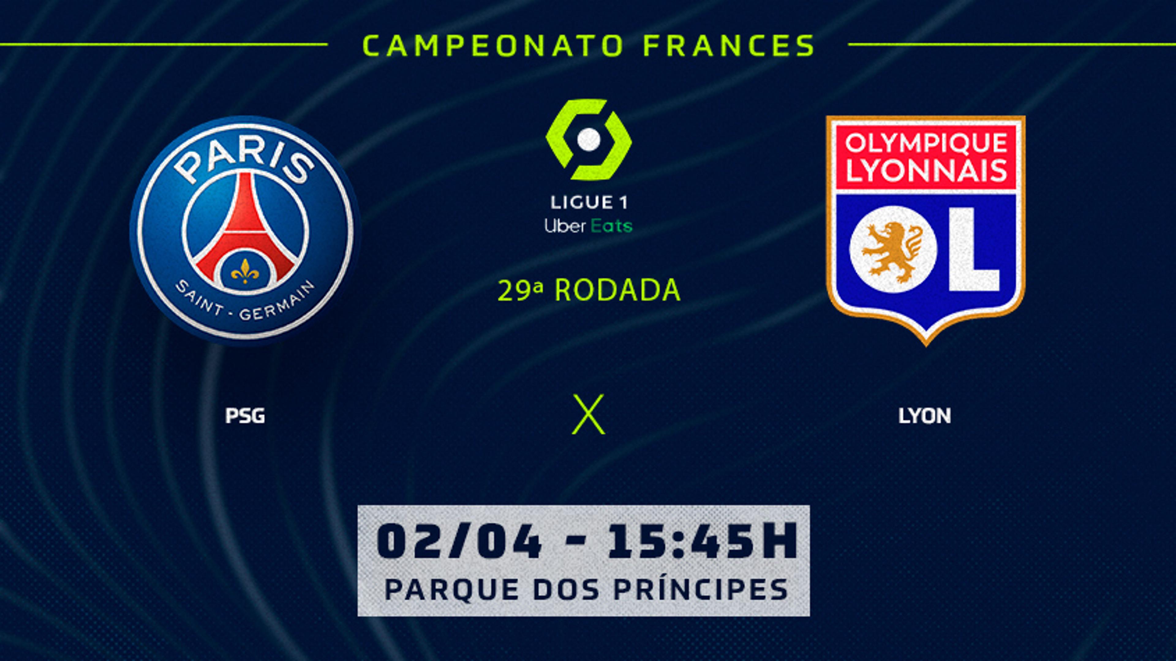 PSG X Lyon: onde assistir, horário e escalações do jogo pela Ligue 1