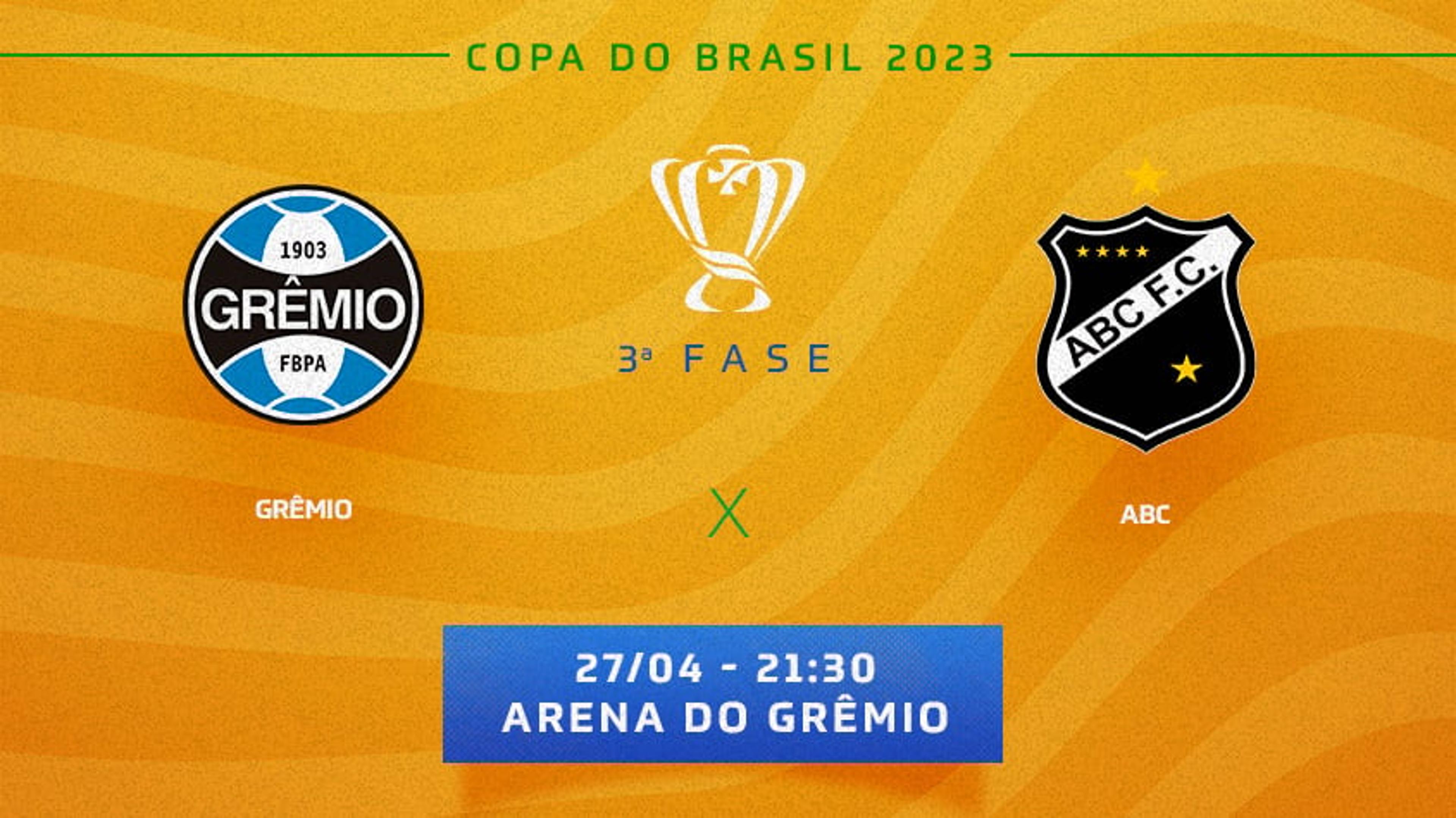 Grêmio x ABC: onde assistir ao vivo, horário e escalações do jogo pela Copa do Brasil