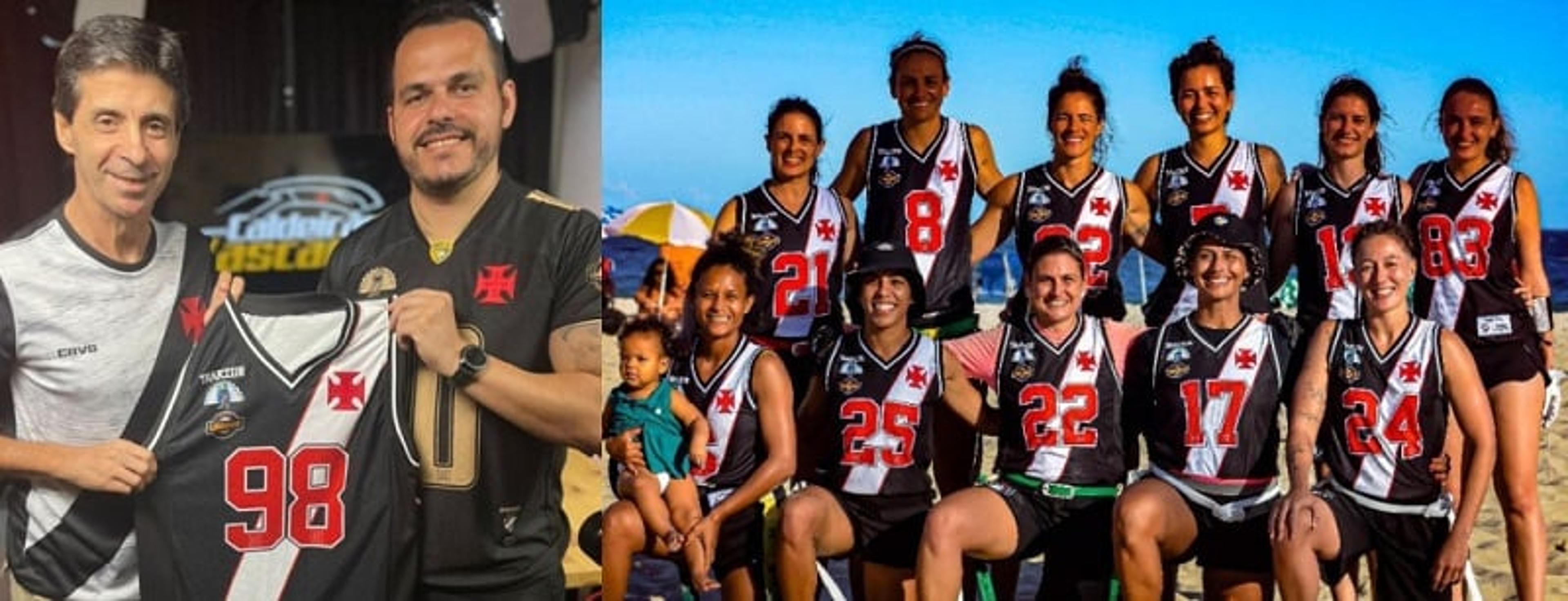 Vasco Almirantes lança camisa preta com presença de Mauro Galvão e é campeão feminino de flag football