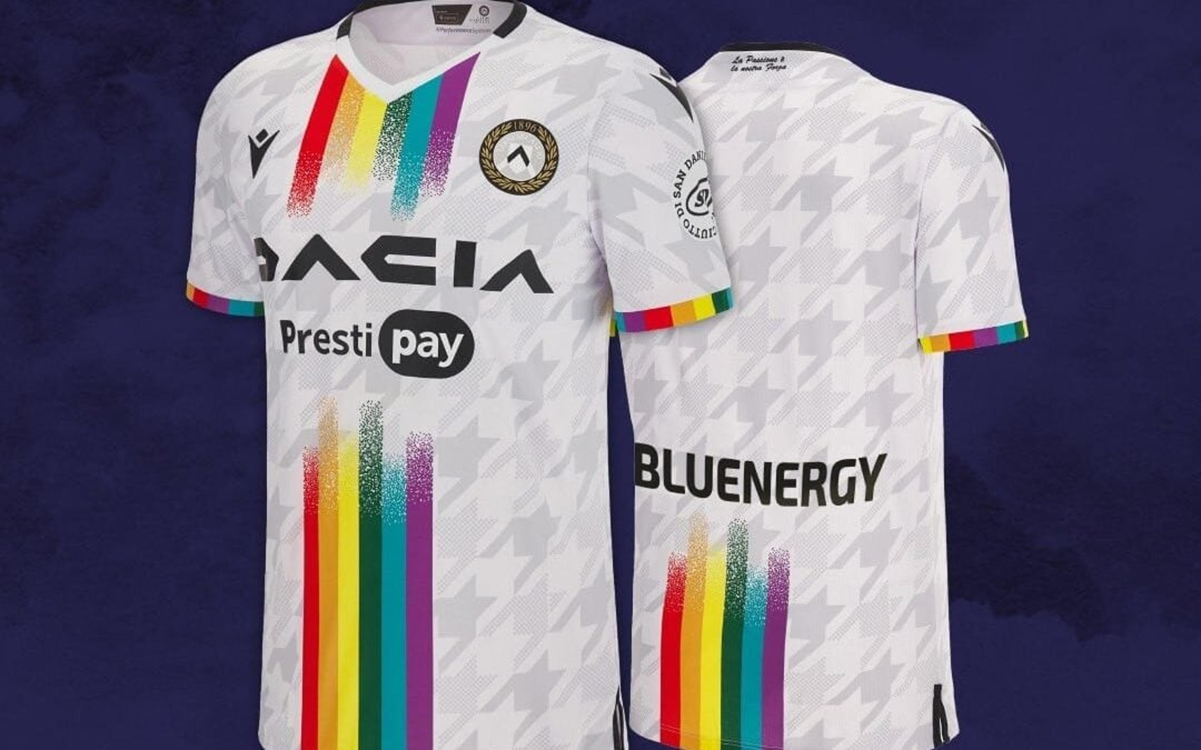 Clube italiano estreia camisa com as cores do arco-íris em campanha contra homofobia