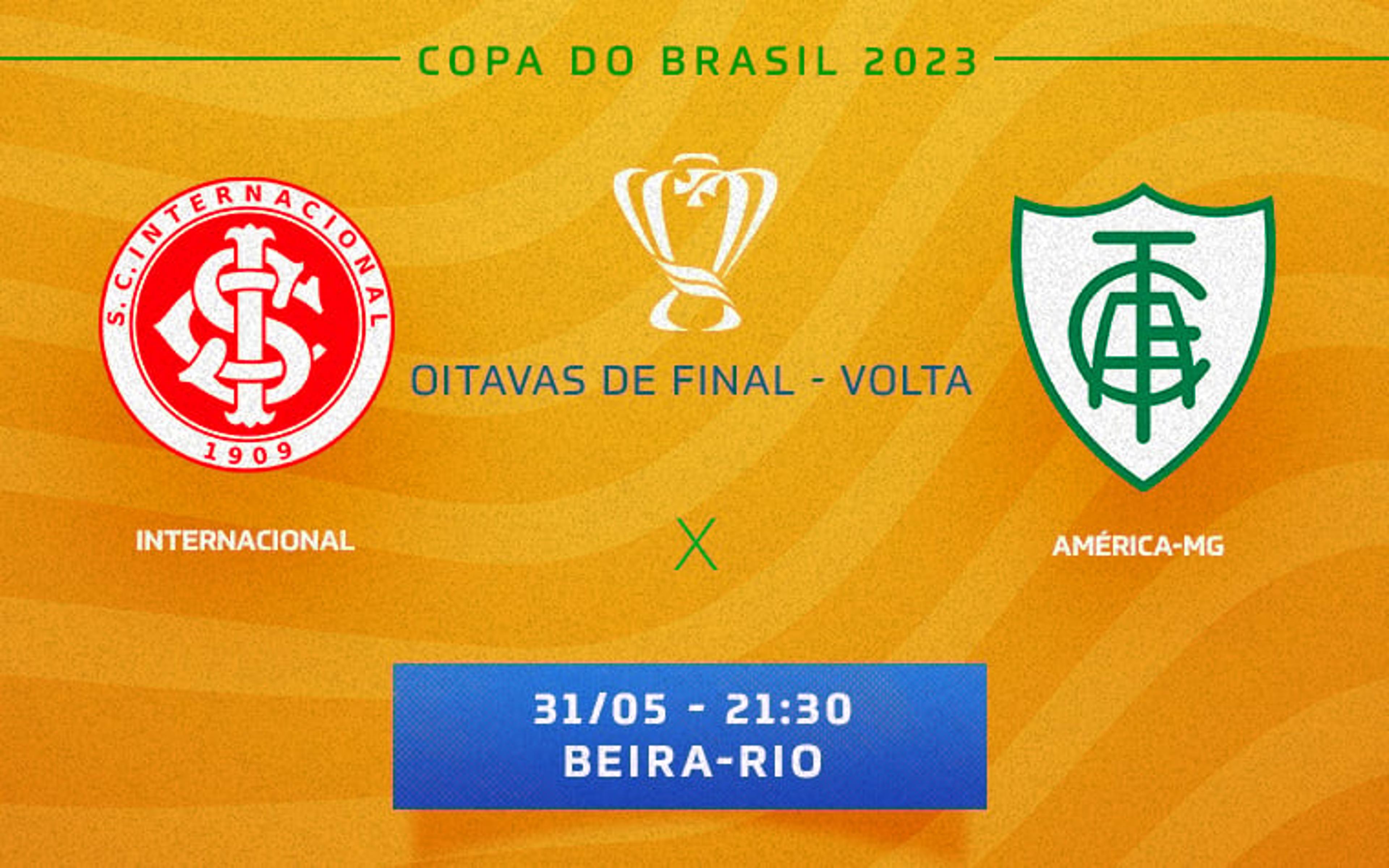 Internacional x América-MG: onde assistir ao vivo, escalações e horário do jogo de hoje pela Copa do Brasil