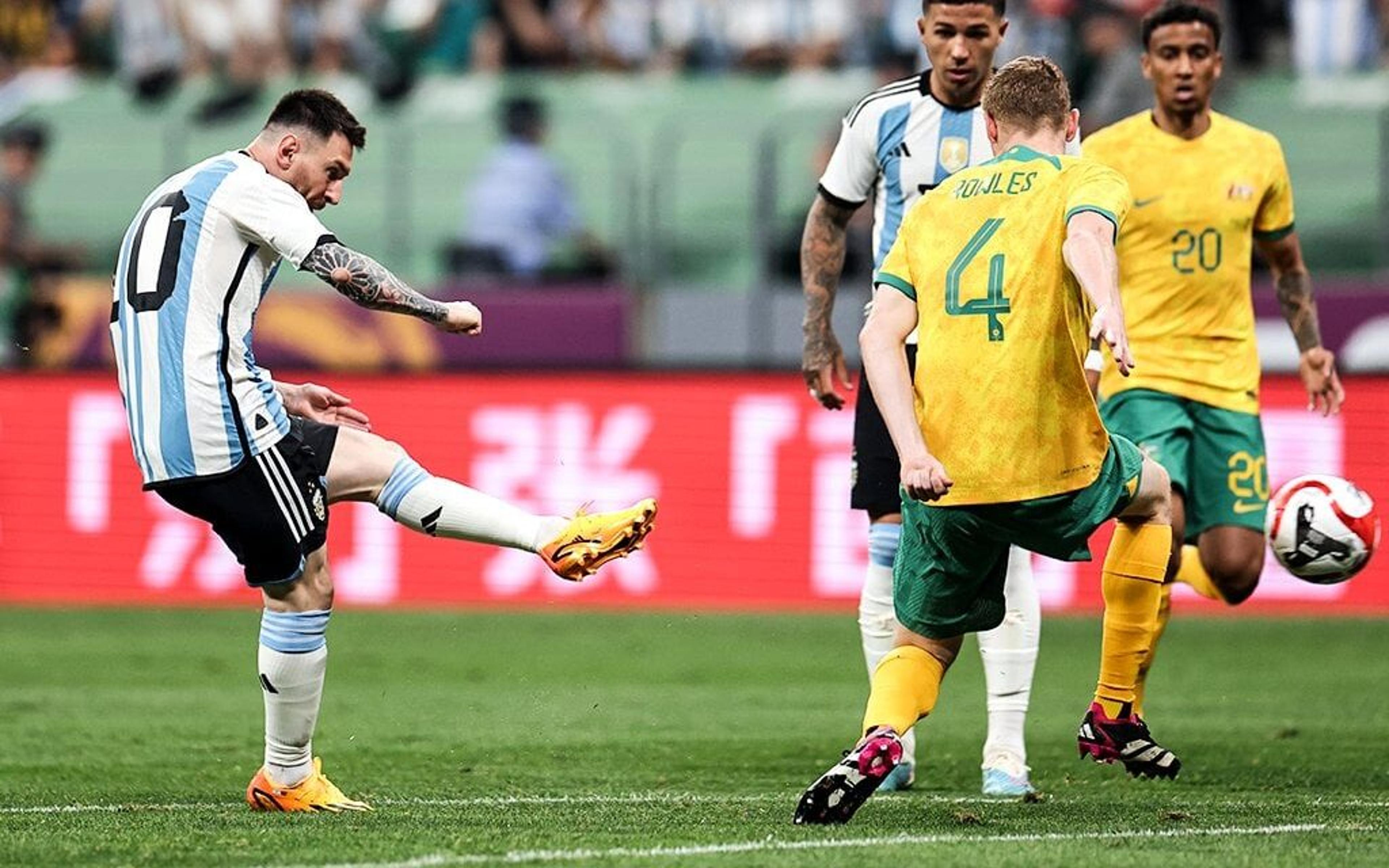 Com gol de Messi, Argentina vence Austrália em amistoso