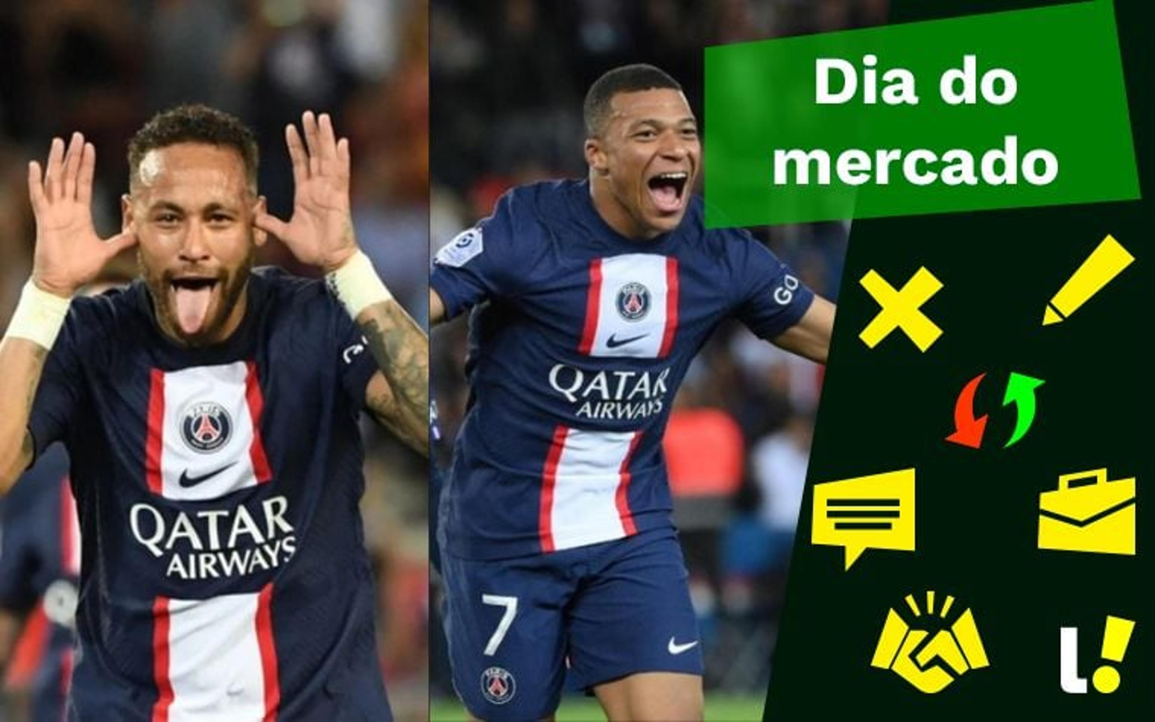 Neymar define seu futuro, ingleses prometem oferta bilionária por Mbappé… o Dia do Mercado!