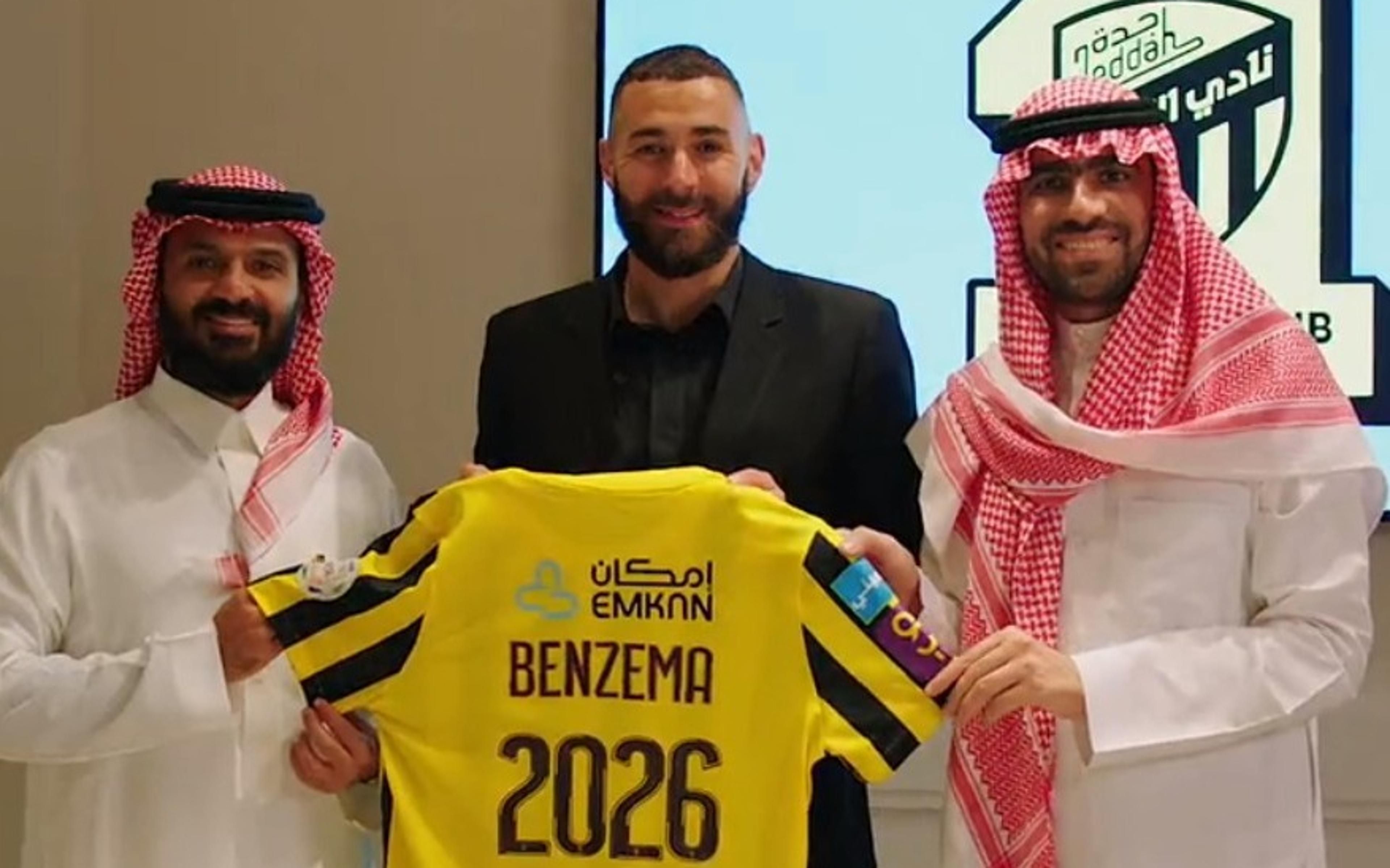 Benzema é anunciado pelo Al-Ittihad, da Arábia Saudita