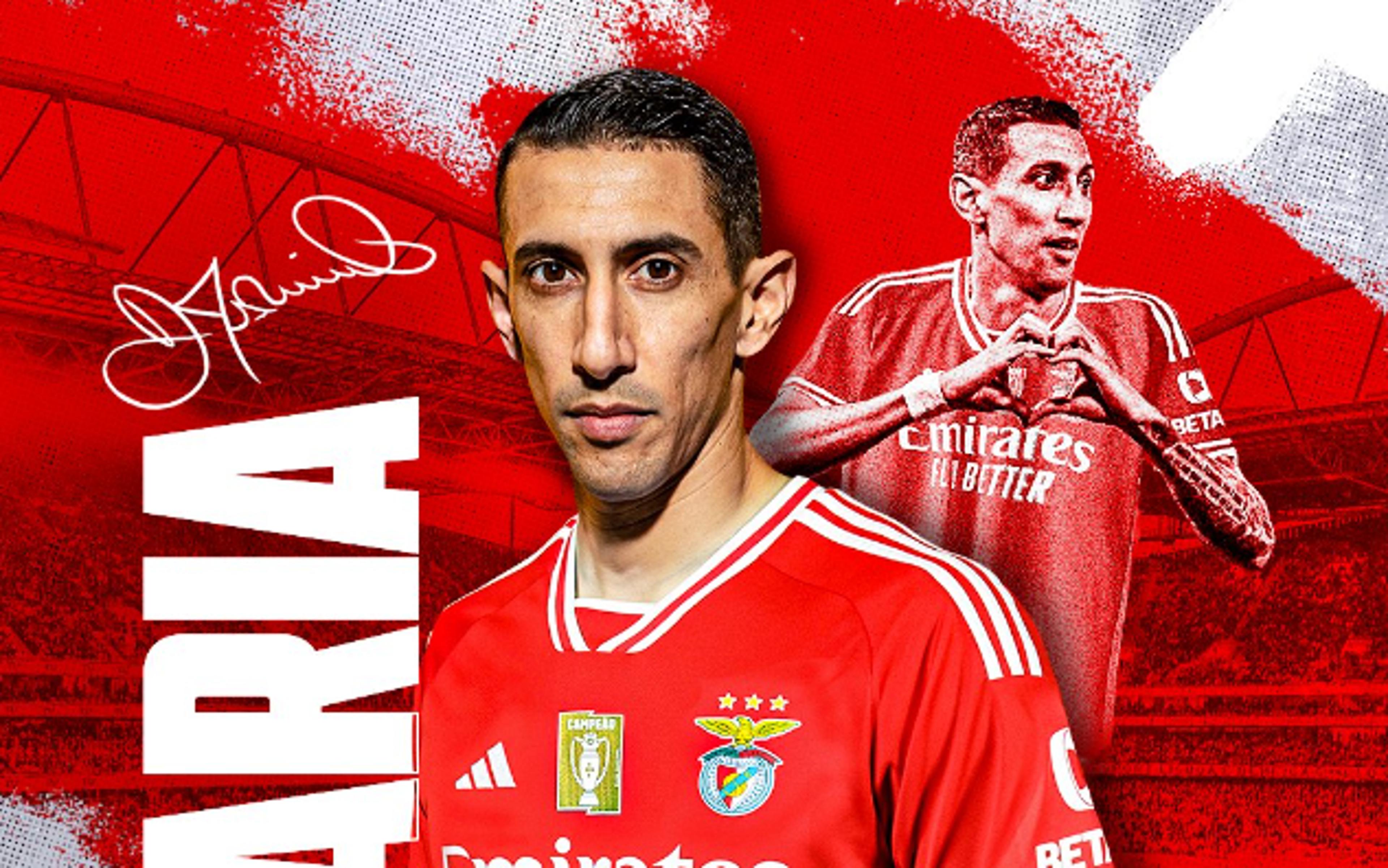 Após deixar a Juventus, Ángel Di María é oficializado pelo Benfica