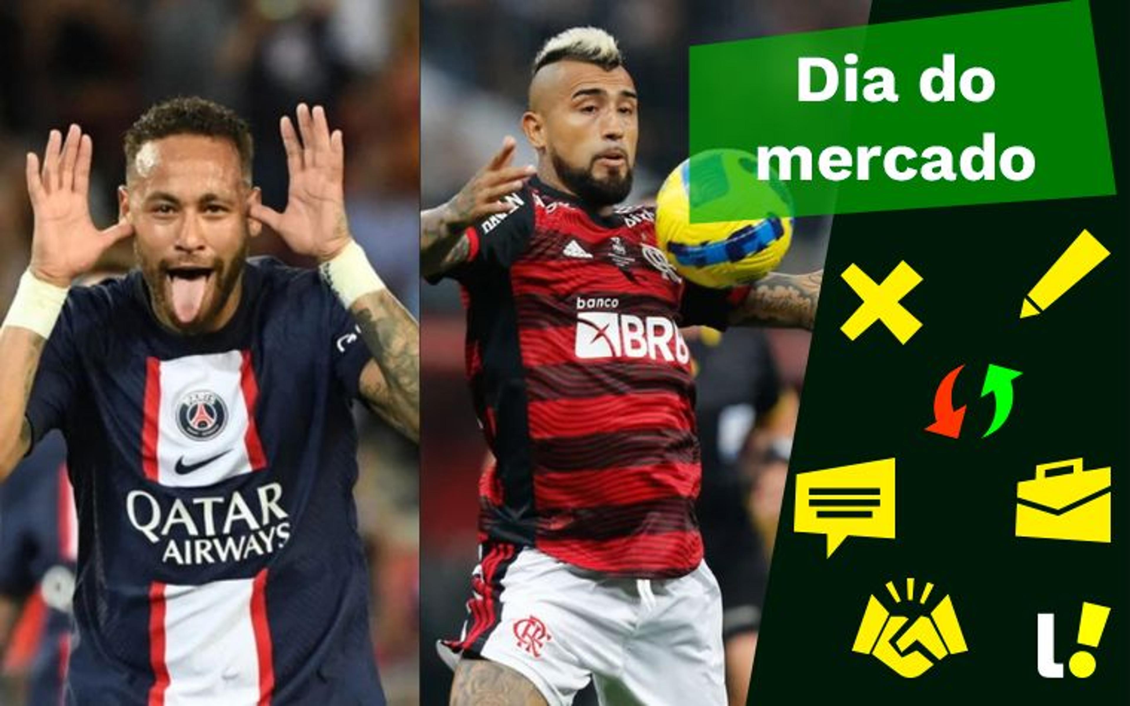 Vidal deixa o Flamengo, gigante europeu rejeita Neymar… O Dia do Mercado!