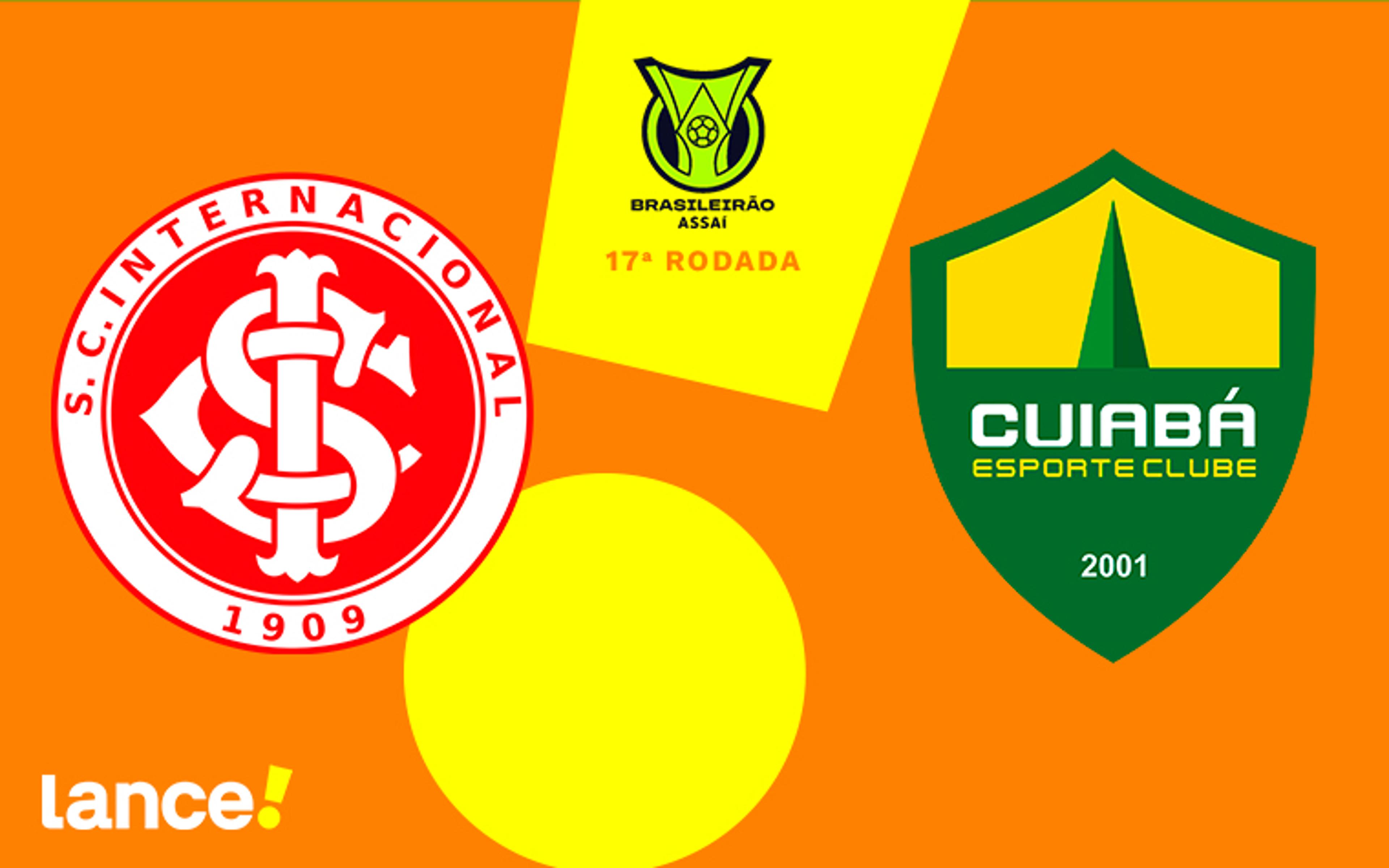 Internacional X Cuiabá: onde assistir ao vivo, horário e escalações do jogo de hoje pelo Brasileirão