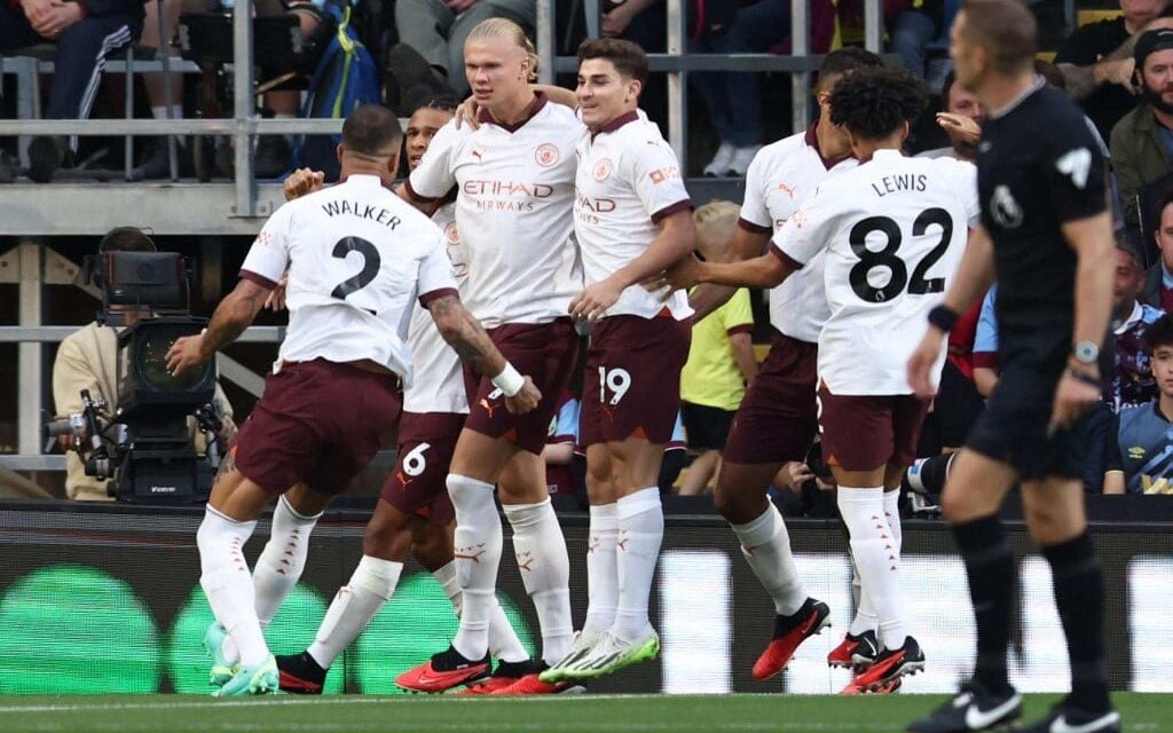 Na abertura da Premier League, Haaland inicia temporada com golaço, e Manchester City vence o Burnley