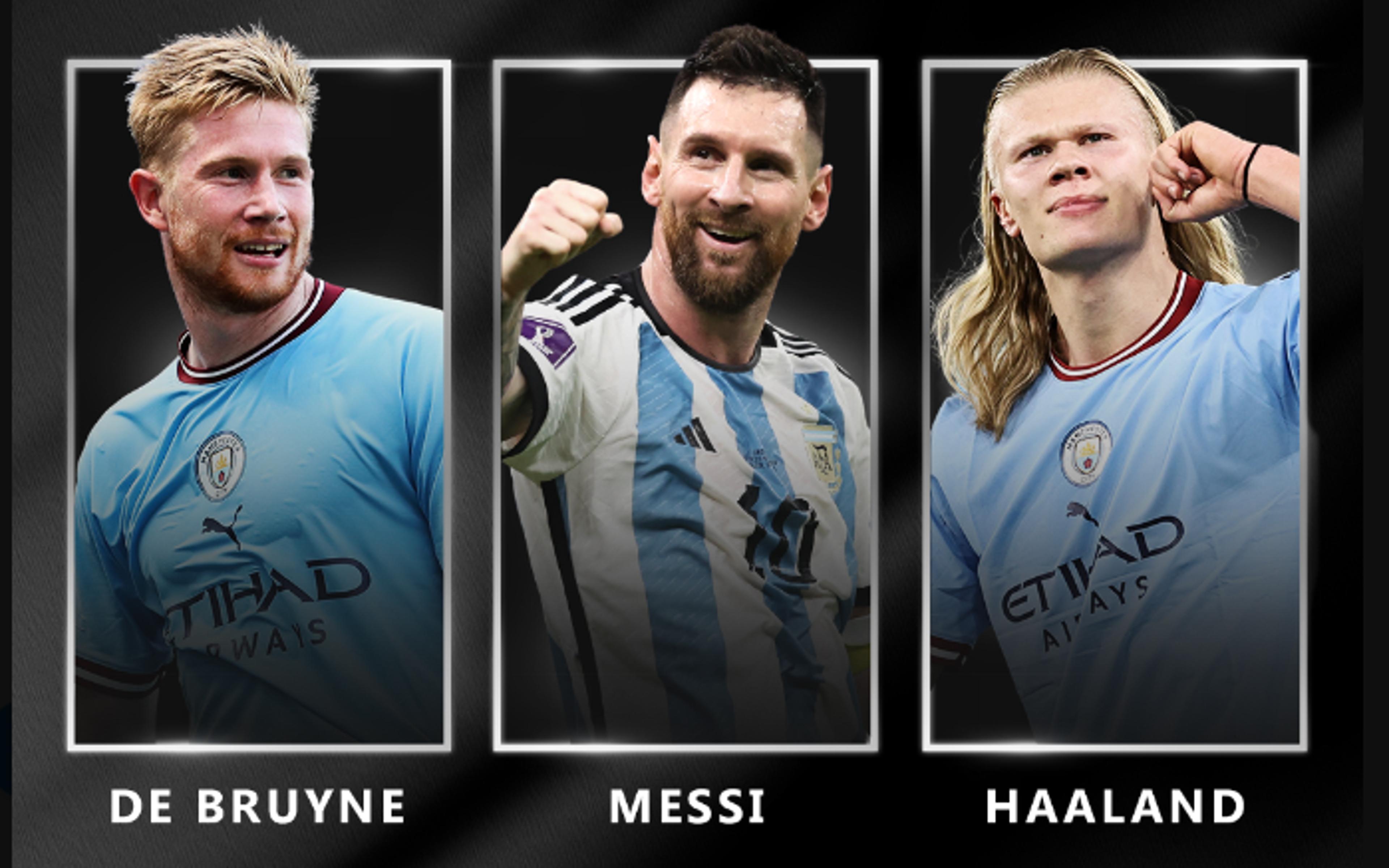 Messi, Haaland e De Bruyne disputam prêmio de melhor jogador da temporada na Uefa