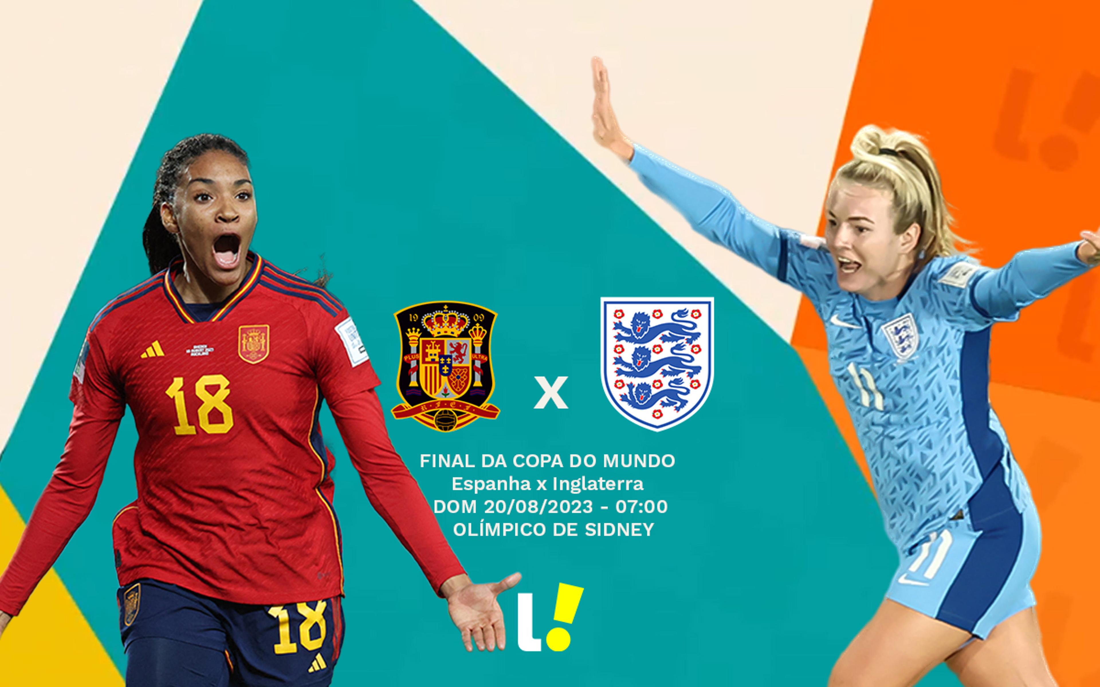 Espanha x Inglaterra: onde assistir, horário e prováveis escalações da final da Copa do Mundo Feminina