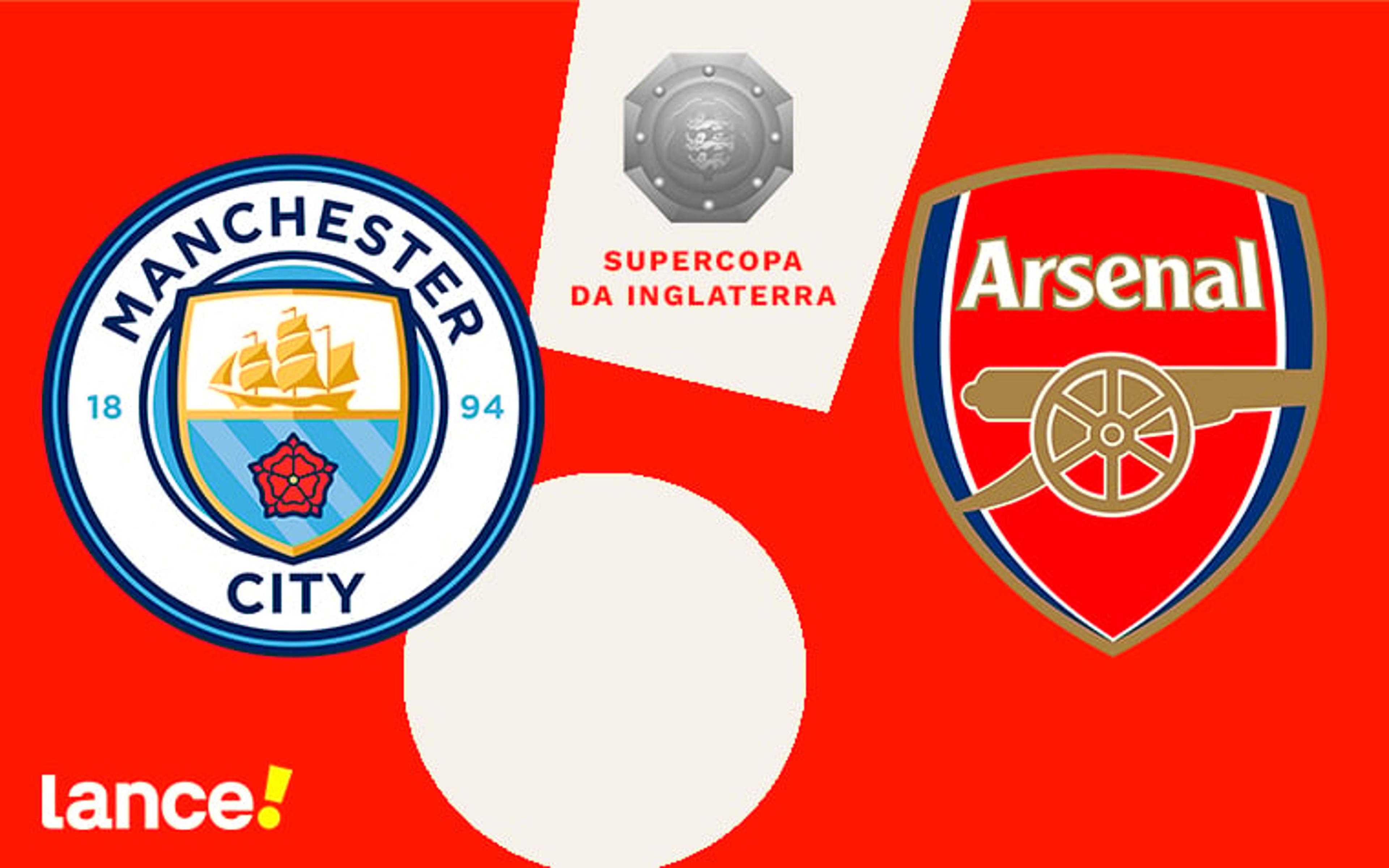 Arsenal x Manchester City: onde assistir, horário e prováveis escalações do jogo pela Supercopa da Inglaterra