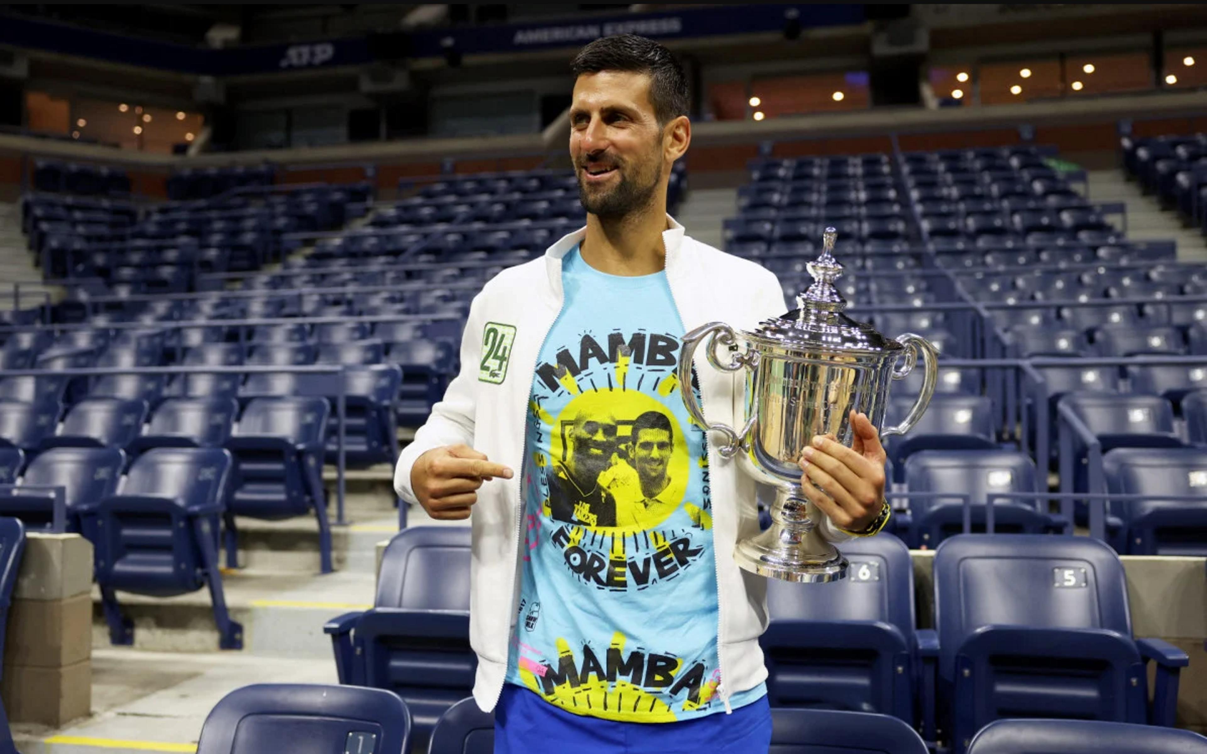 Djokovic dedica conquista do US Open ao amigo Kobe Bryant: ‘impossível não lembrar dele neste momento’