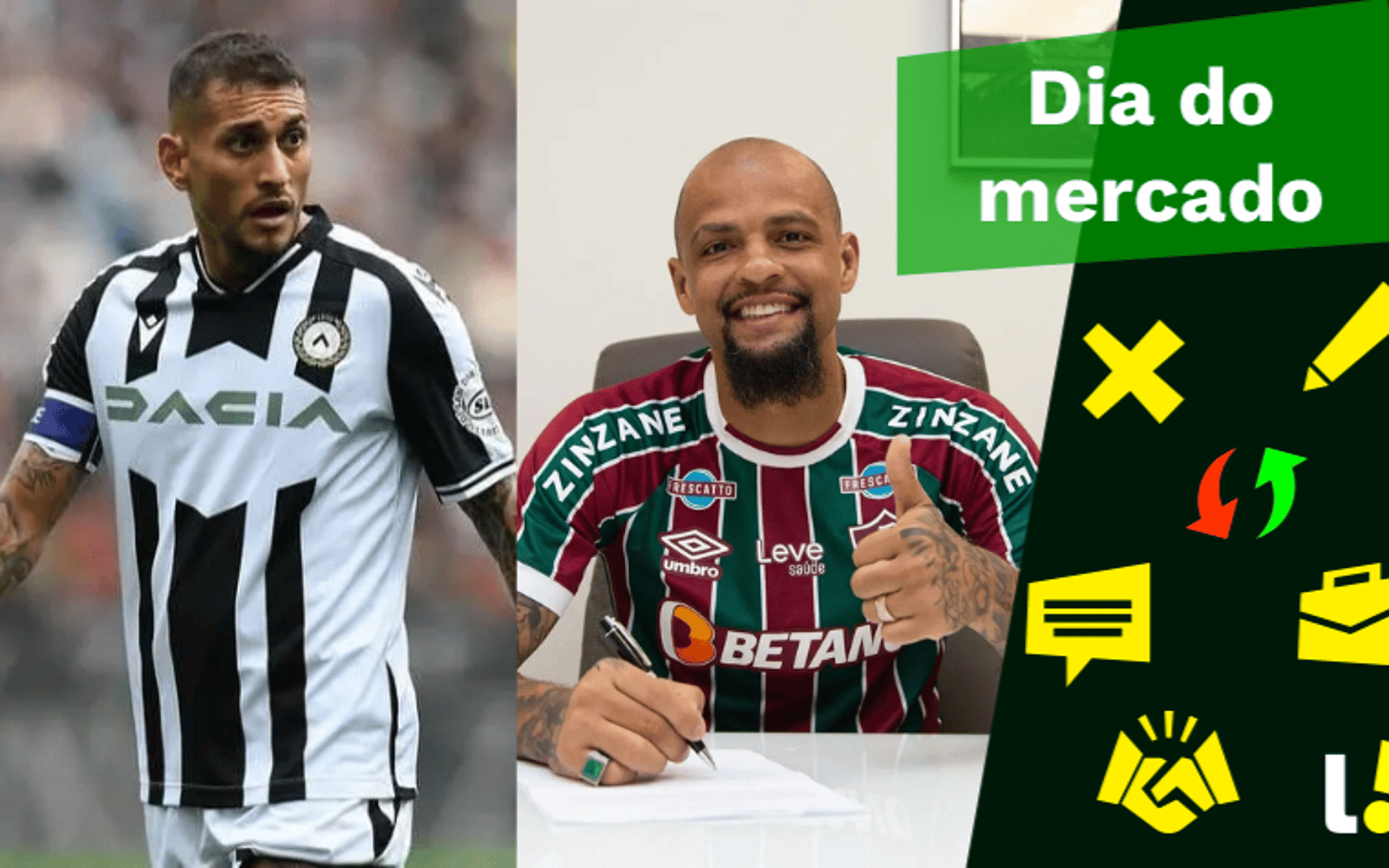 Palmeiras otimista por Pereyra, Felipe Melo renova com Fluminense… O Dia do Mercado!