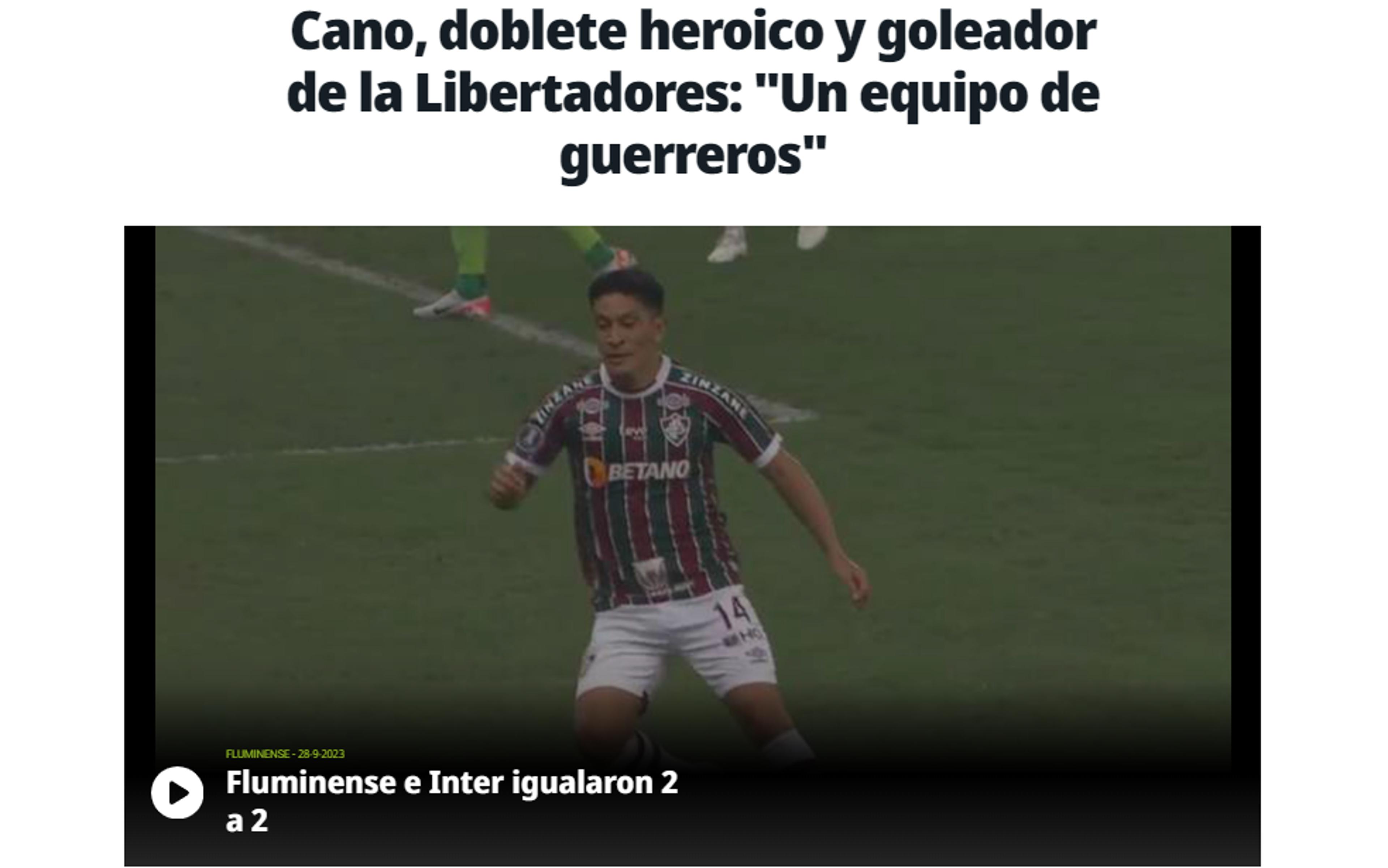 Fluminense: jornal argentino destaca atuação de Germán Cano contra o Internacional, na Libertadores