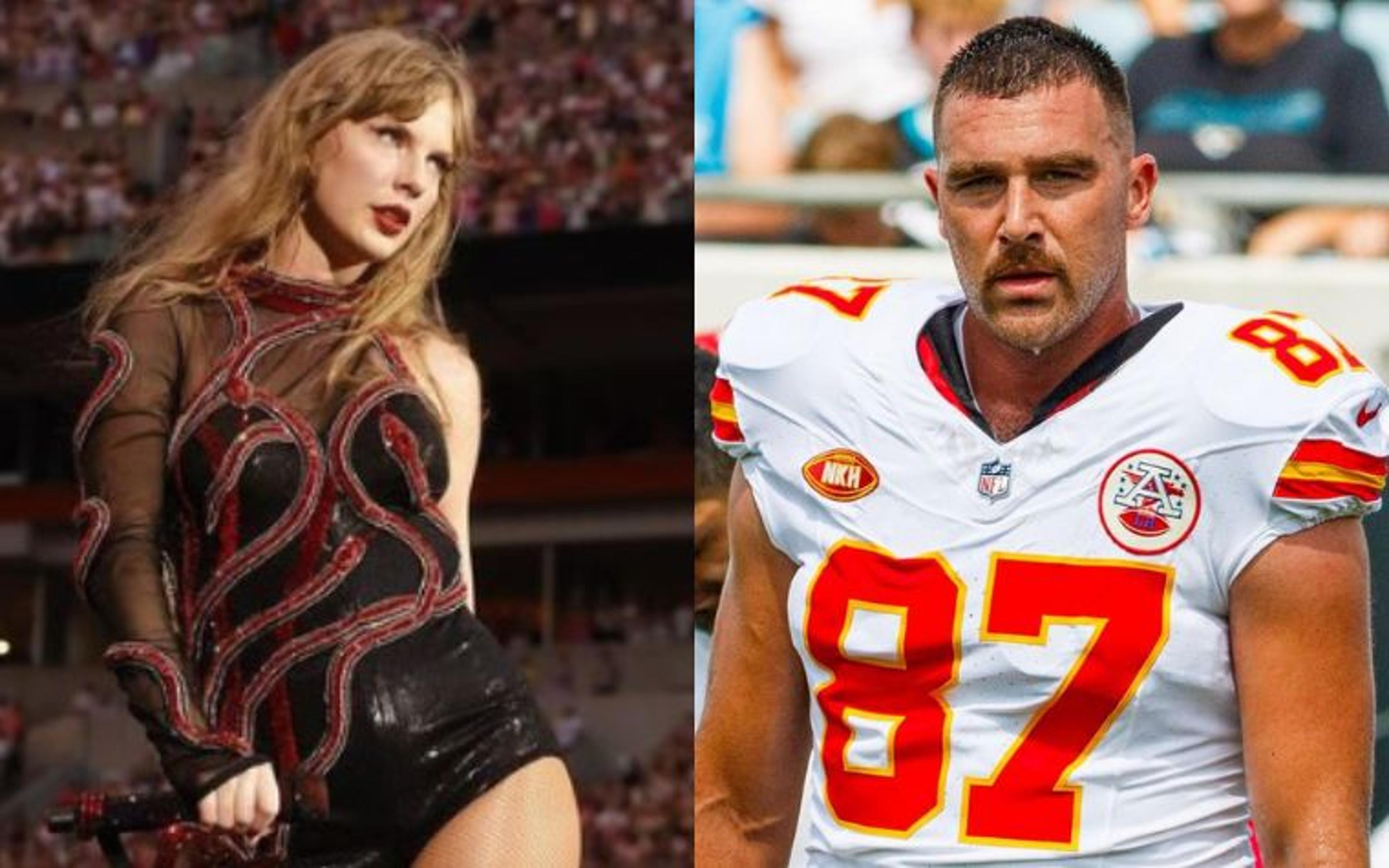 Taylor Swift vai à loucura com touchdown de Travis Kelce em Chiefs x Ravens na NFL; veja