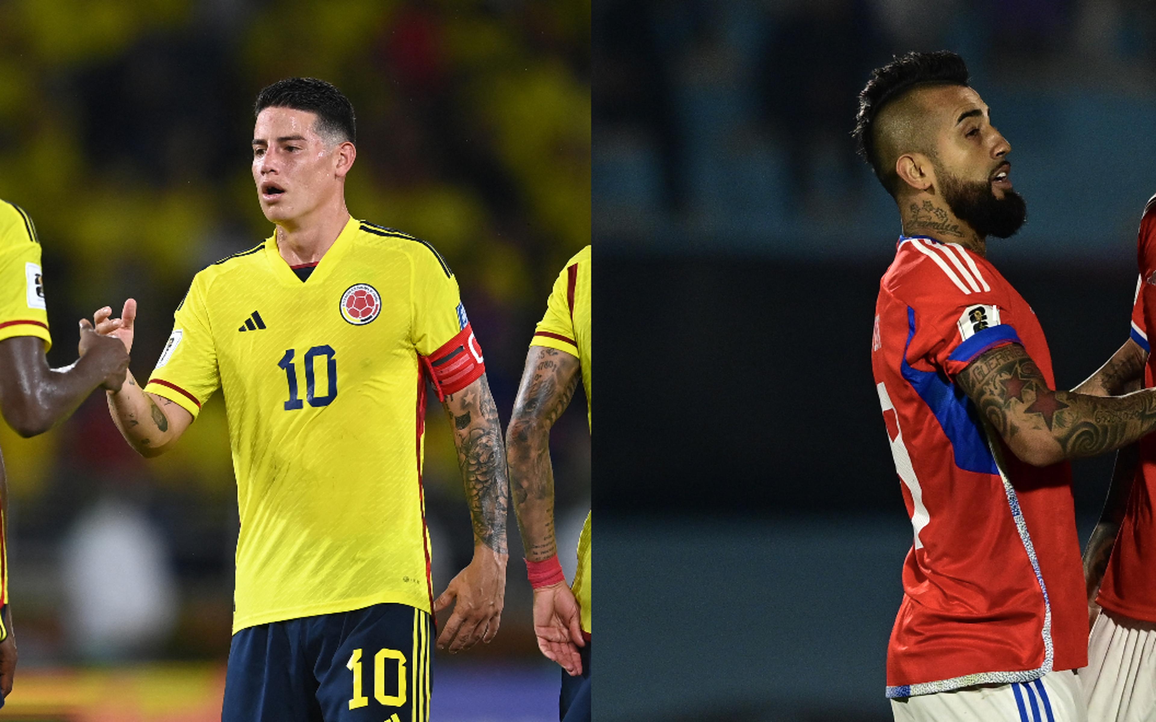 Chile x Colômbia: onde assistir ao vivo e escalações do jogo pelas Eliminatórias da Copa