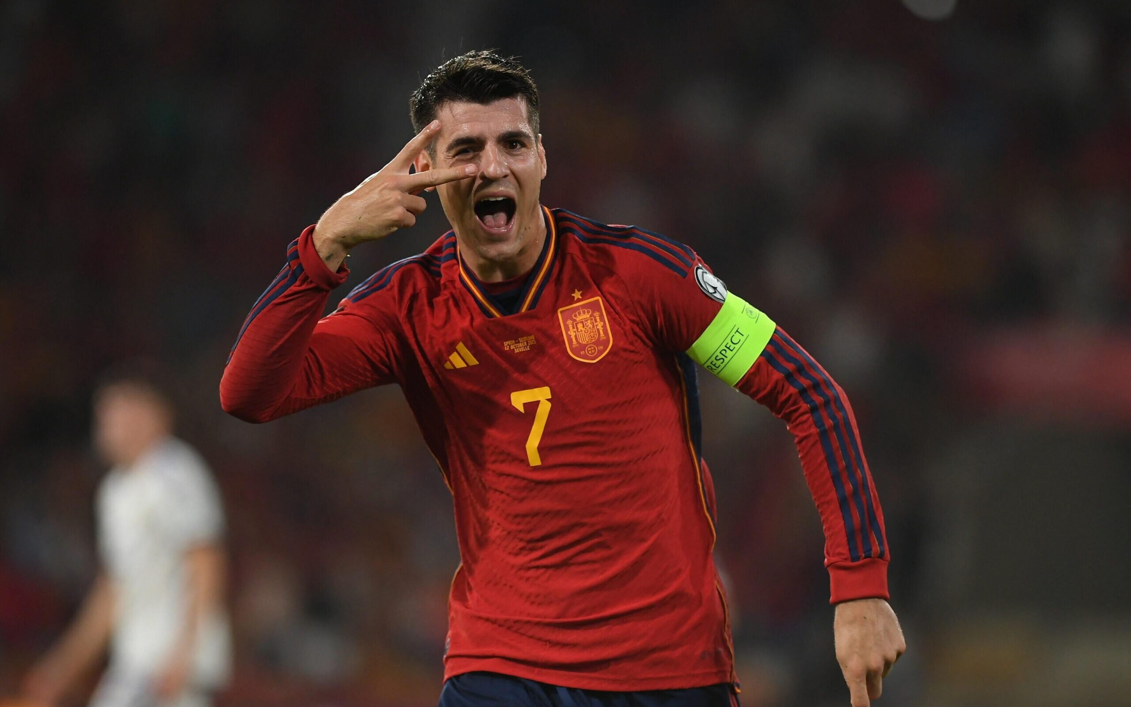 Com gol de Morata e falha bizarra, Espanha vence Escócia em confronto direto no Grupo A das Eliminatórias da Euro