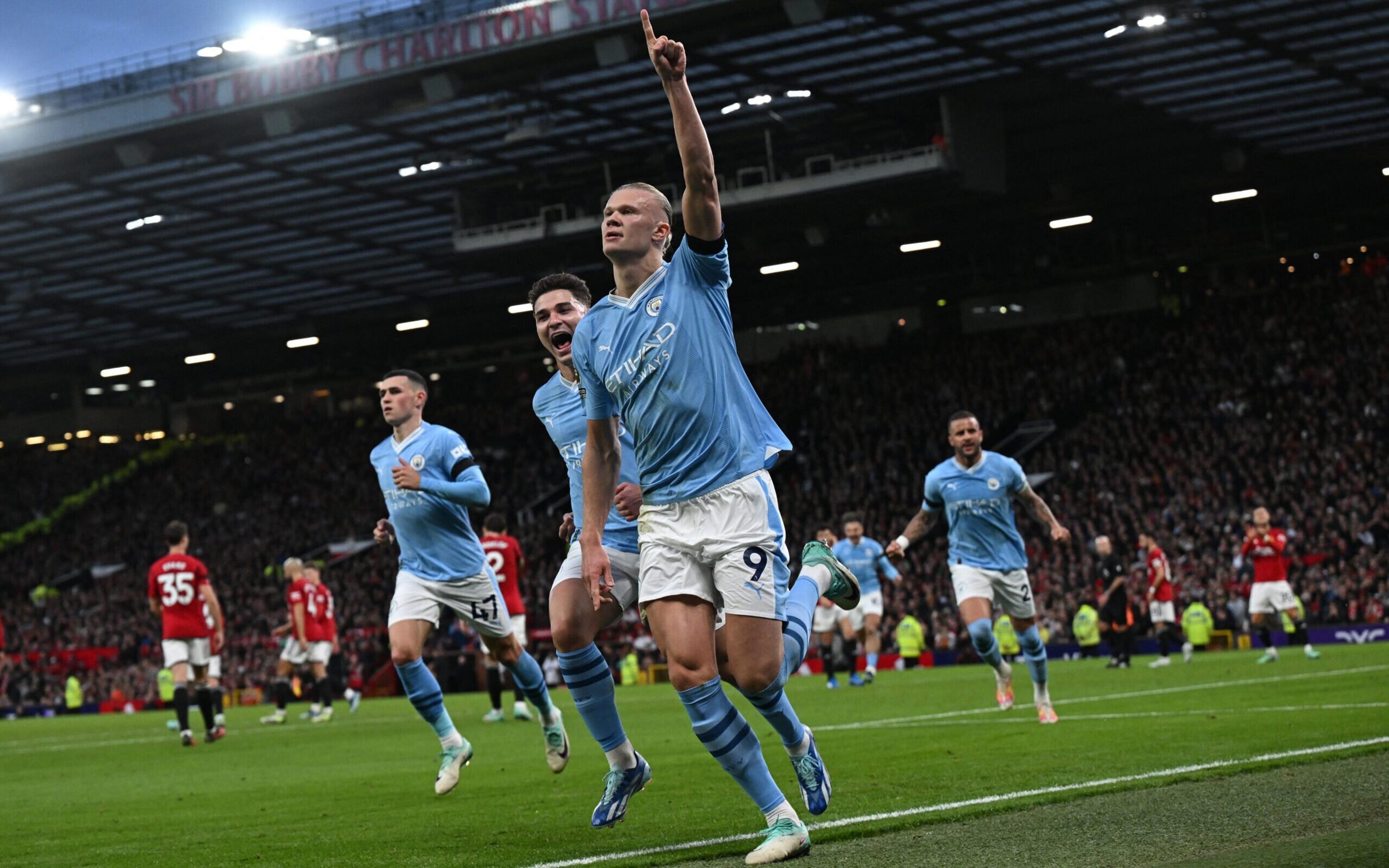 Haaland marca dois, e Manchester City vence United pela Premier League