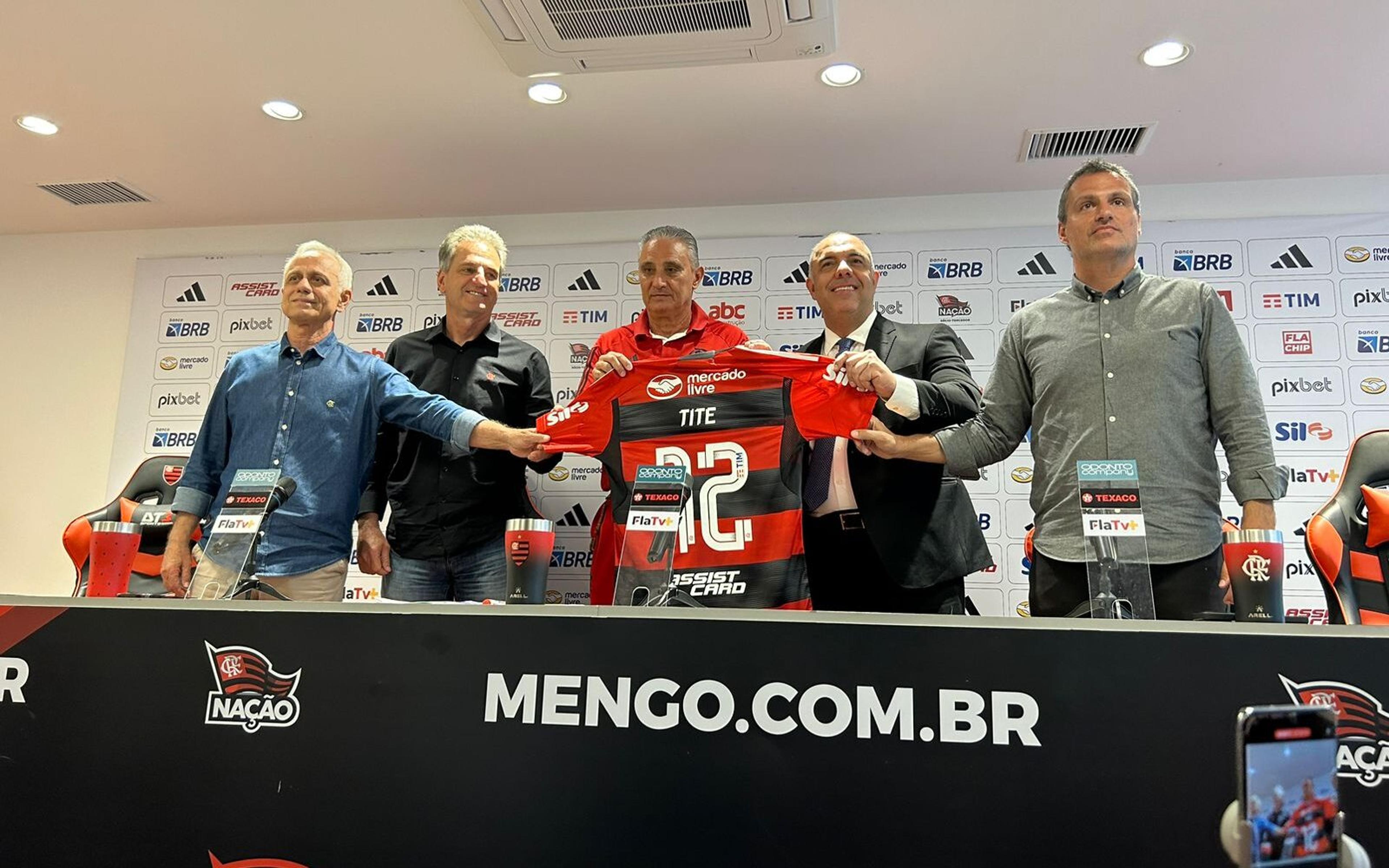 Apresentado pelo Flamengo, Tite revela por que aceitou comandar o clube: ‘Perspectiva de títulos’