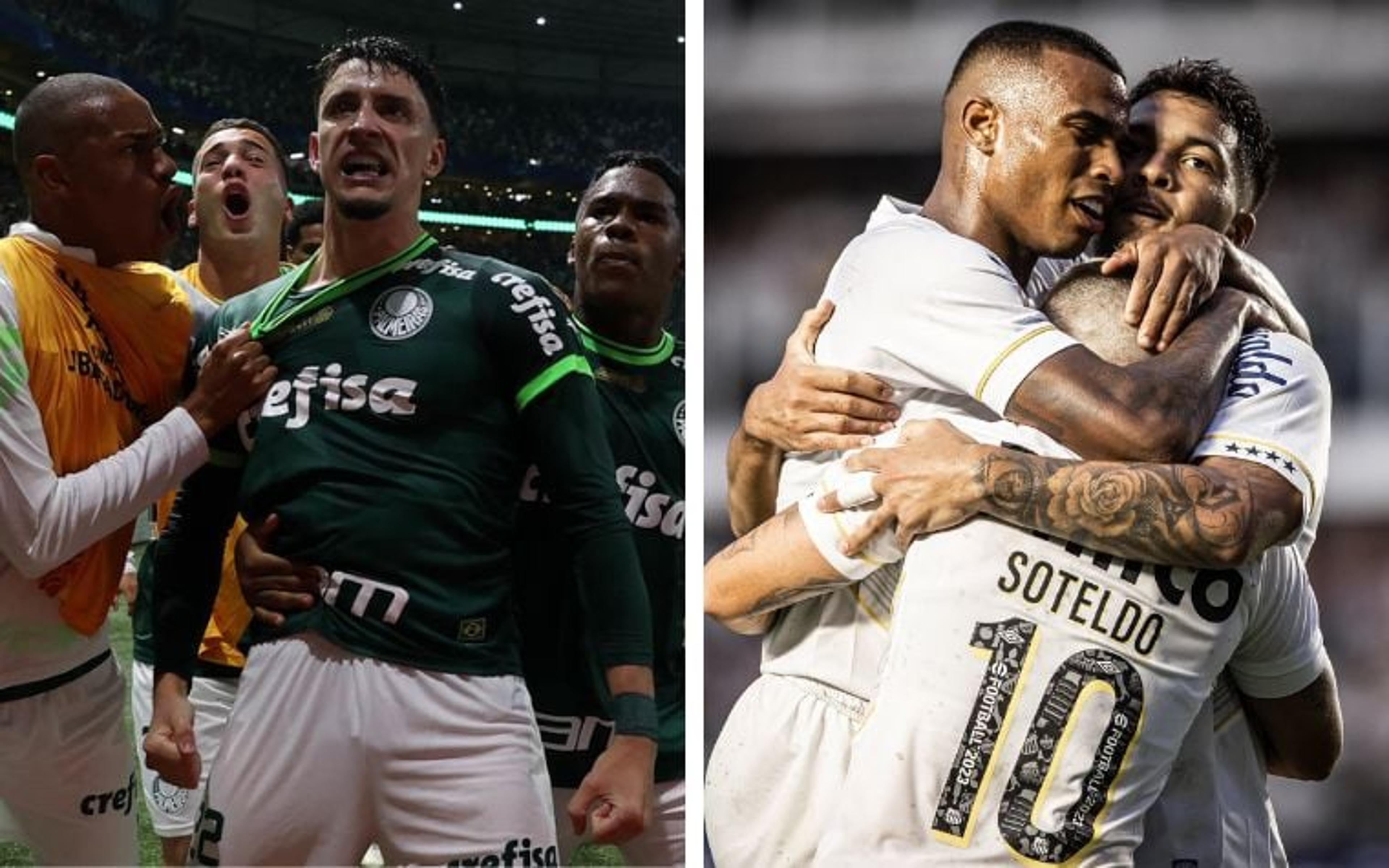 Palmeiras campeão e Santos rebaixado: clubes vivem ‘gangorra’ extrema nos últimos três anos