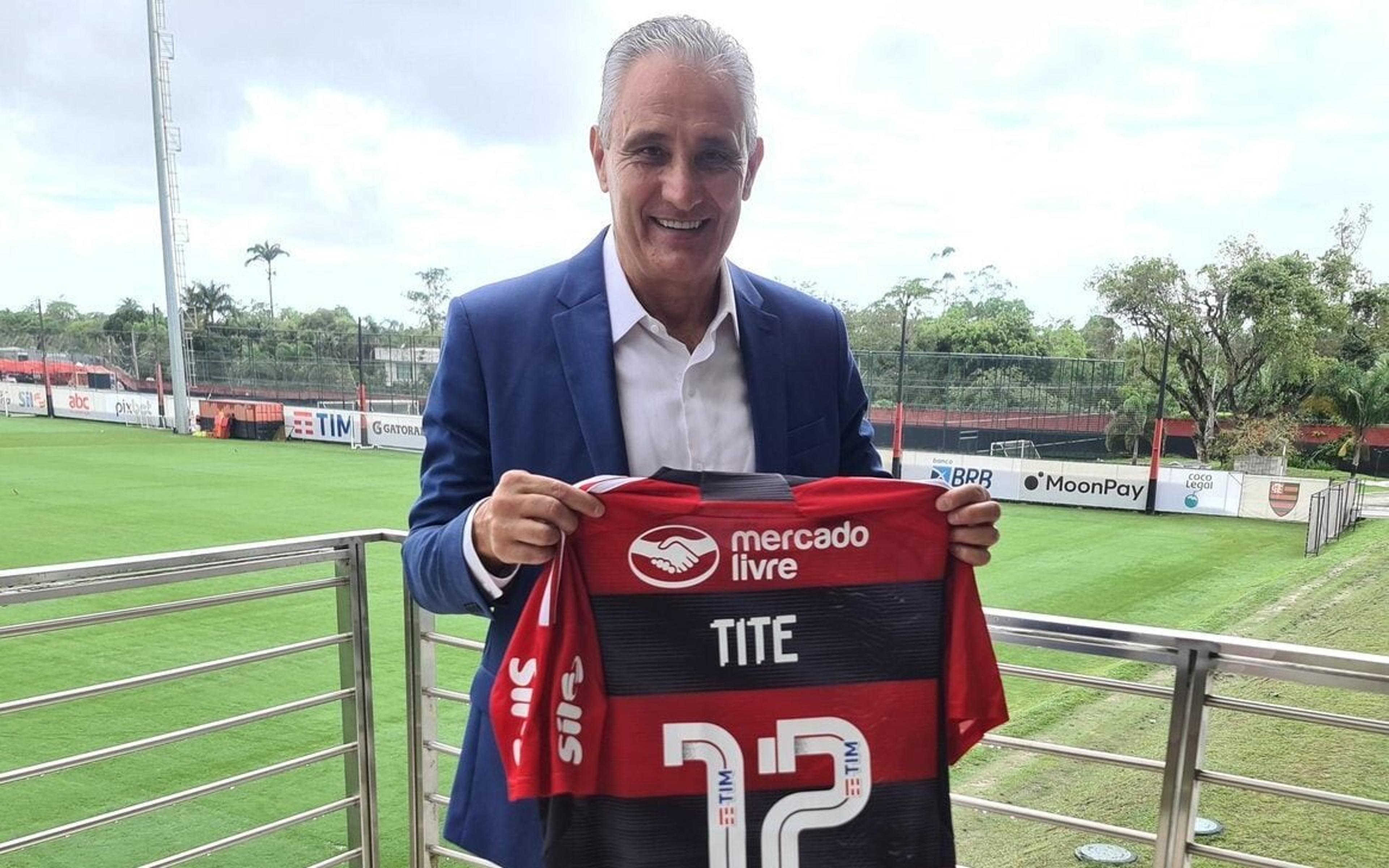 Tite se apresenta no Ninho do Urubu e fala pela primeira vez como técnico do Flamengo: ‘Precisamos ser melhor que os outros’