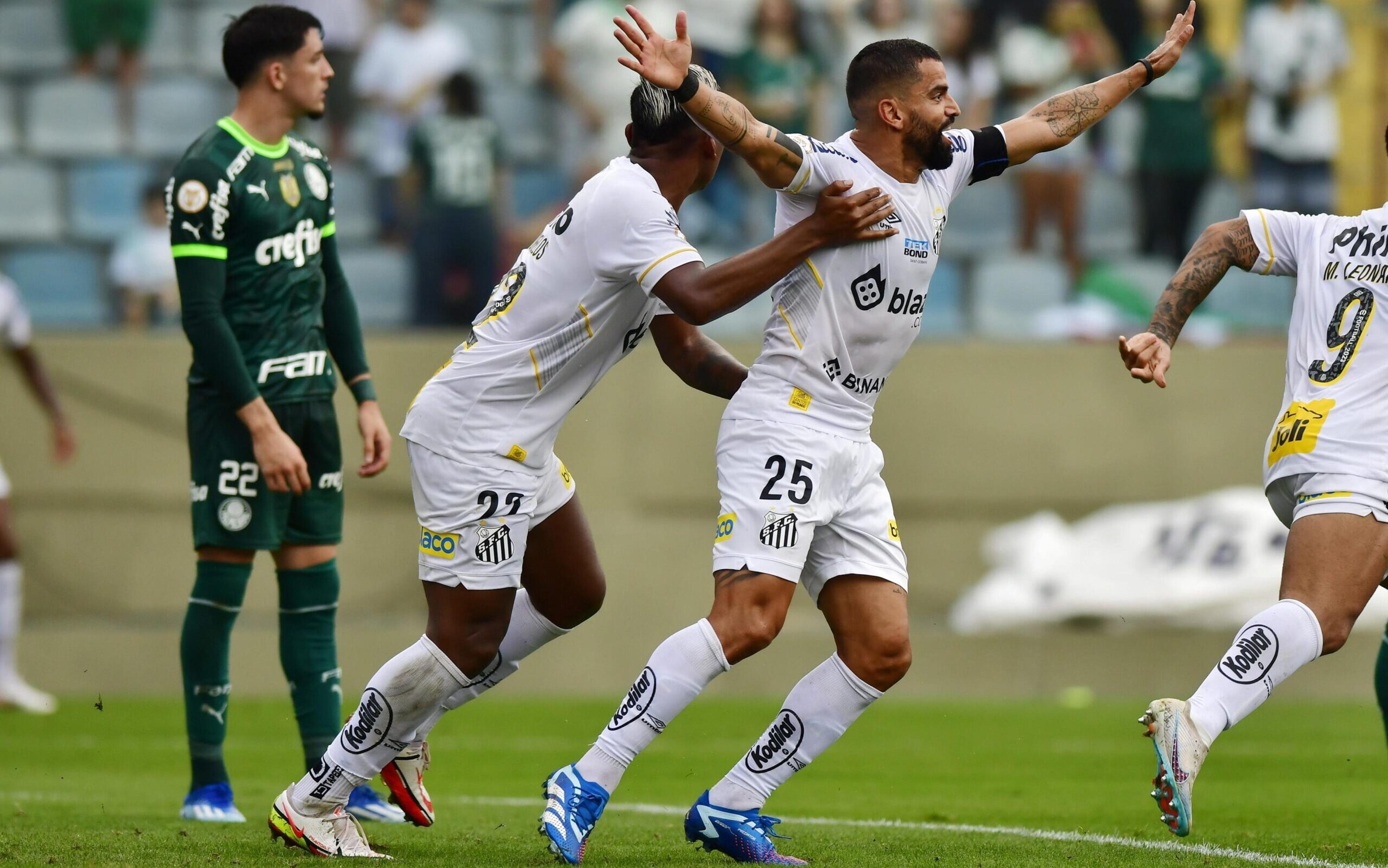 Santos vence o Palmeiras de virada pelo Brasileirão e quebra tabu de quatro anos