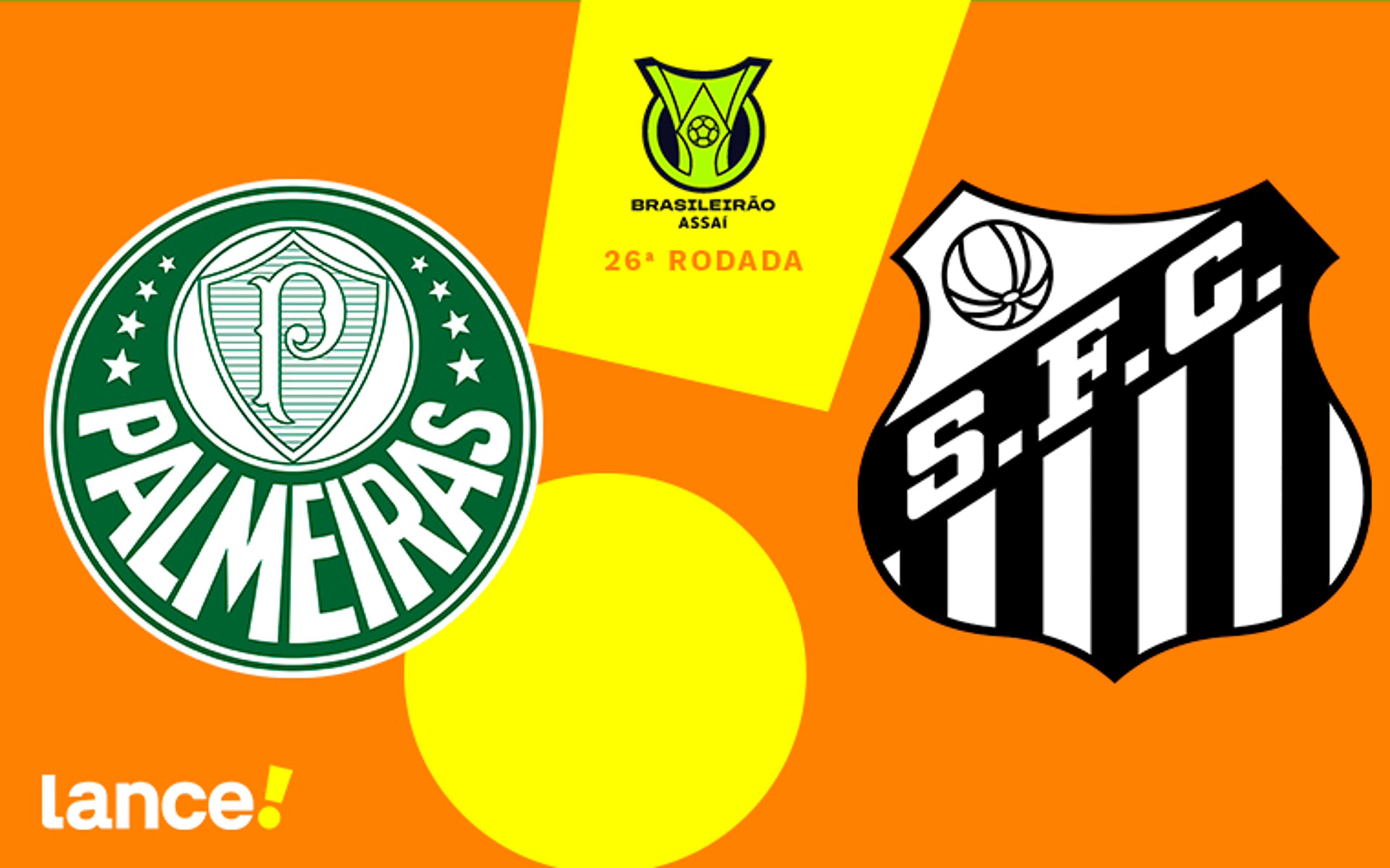 Palmeiras x Santos: onde assistir ao vivo, horário e escalações do jogo pelo Brasileirão