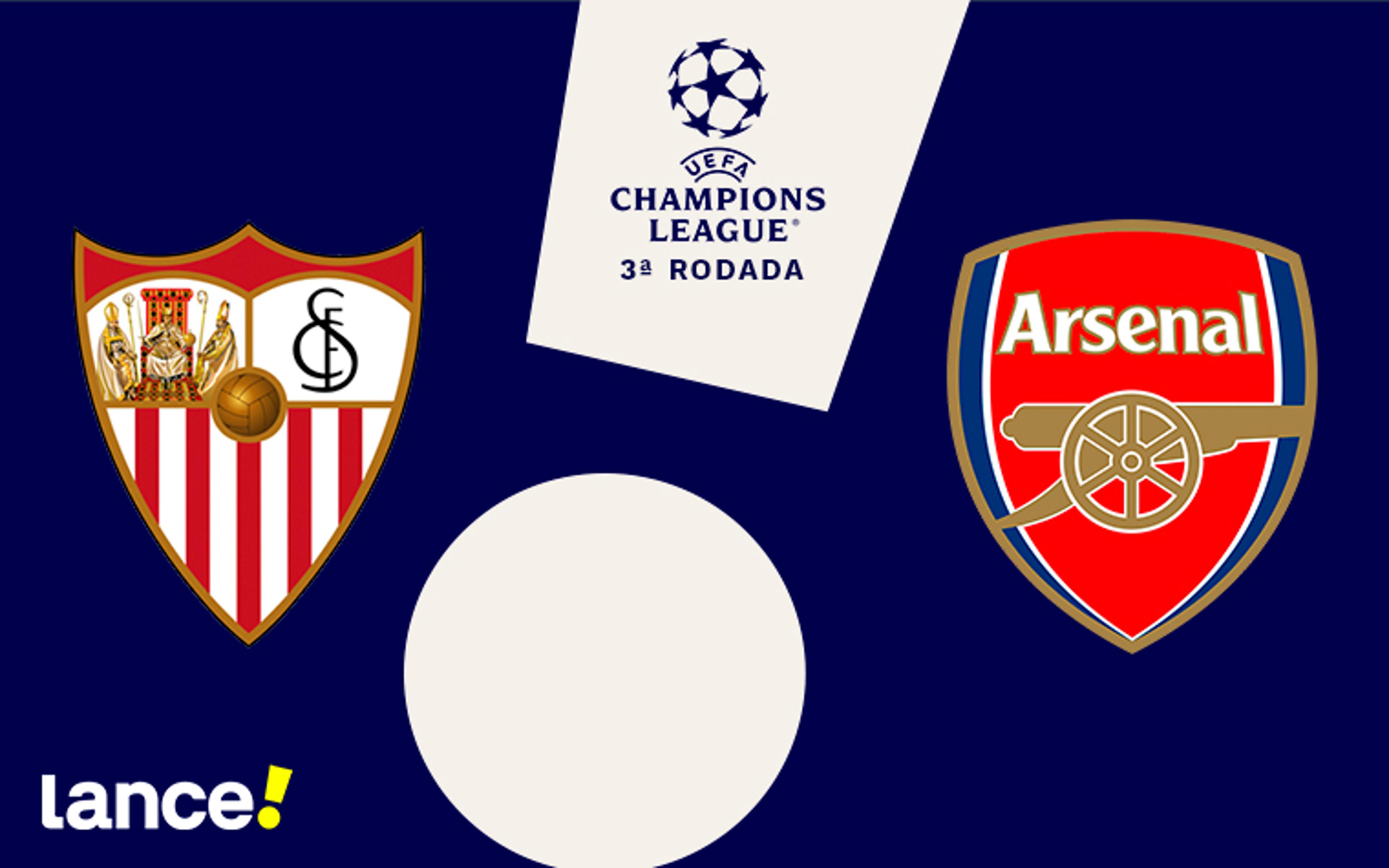 Sevilla x Arsenal: onde assistir ao vivo e horário do jogo pela Champions League