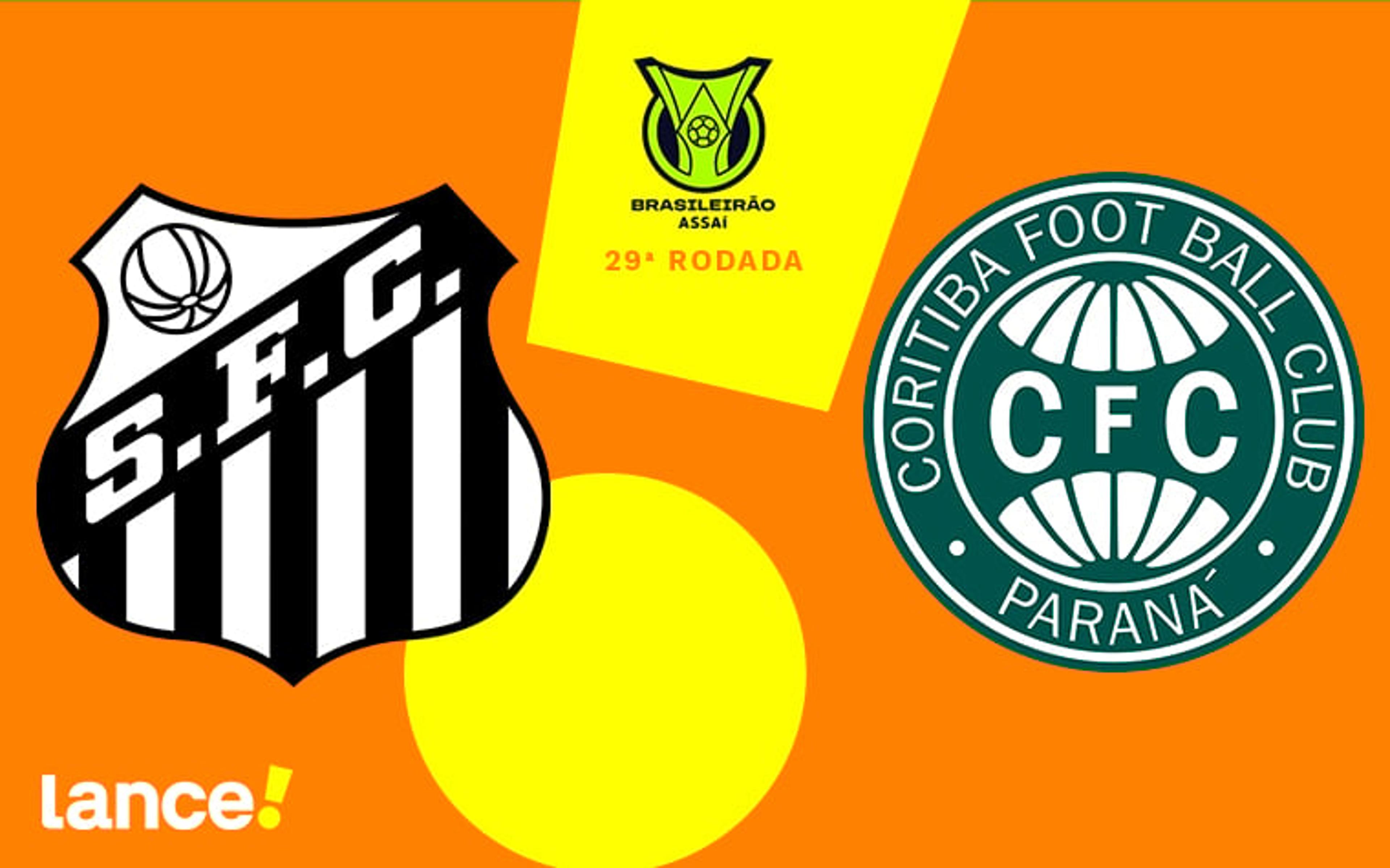 Santos x Coritiba: onde assistir ao vivo, escalações e horário do jogo pelo Brasileirão