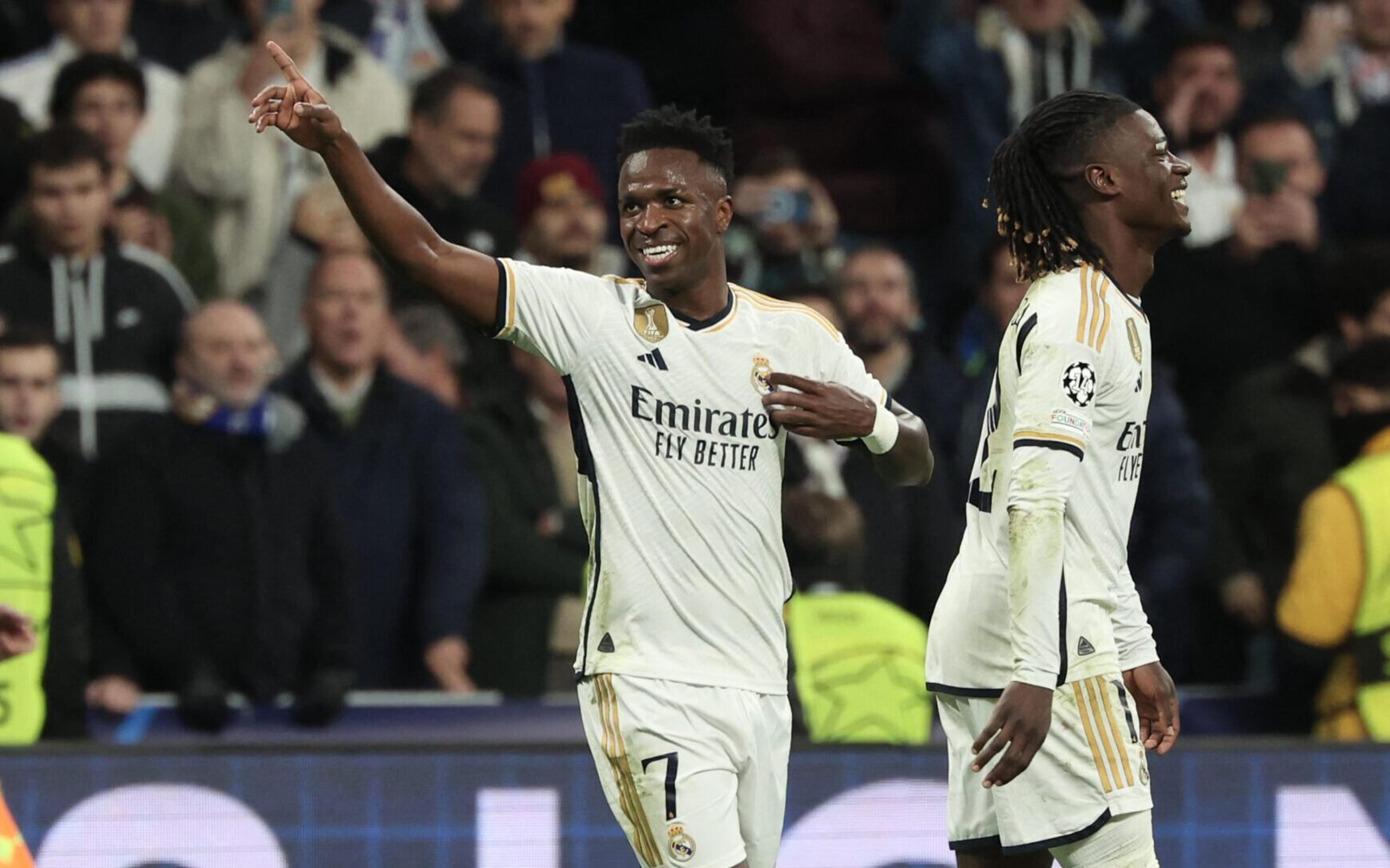 Vini Jr e Rodrygo brilham, e Real Madrid vence Braga pela Champions League