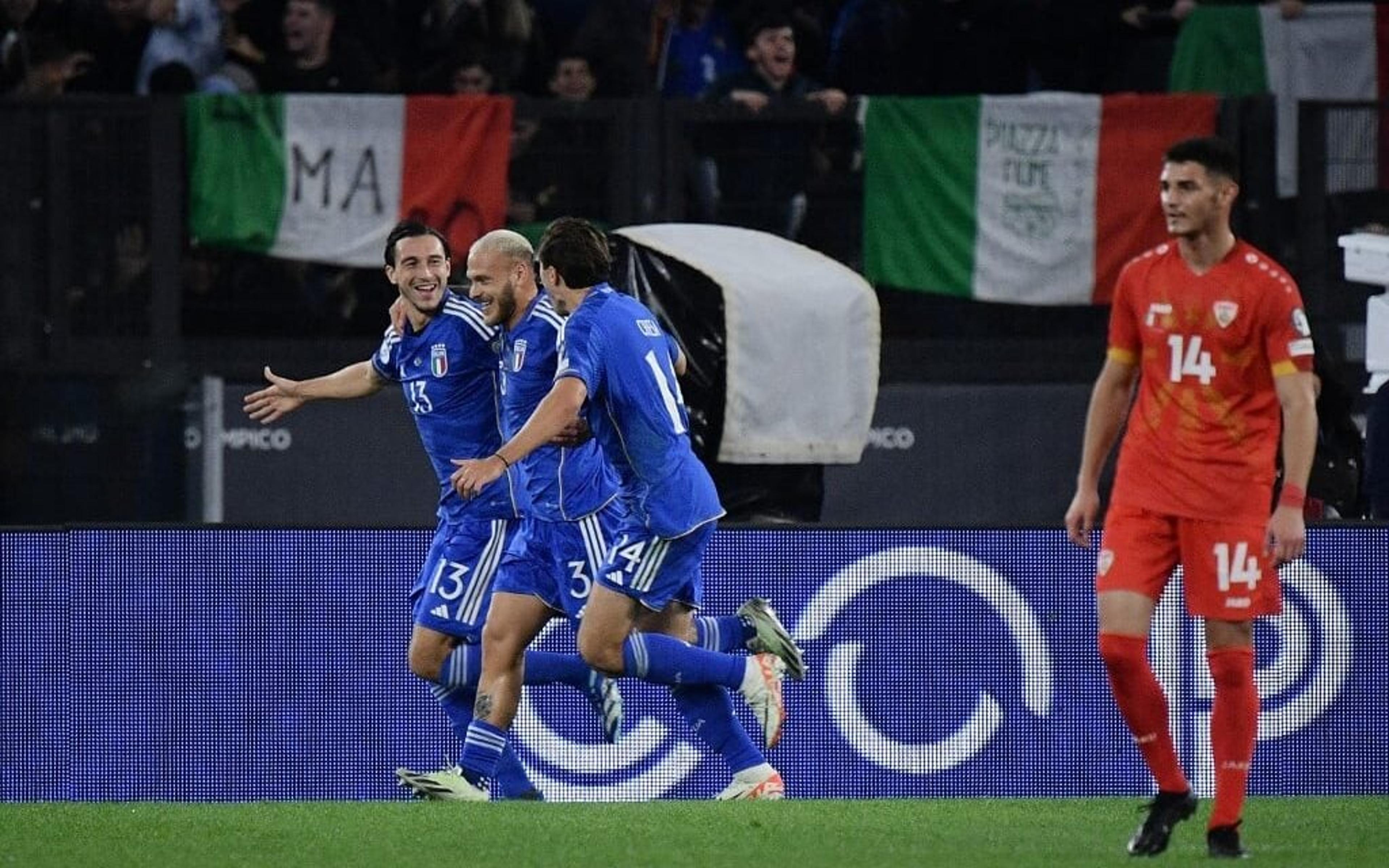 Em jogo de sete gols, Itália vence Macedônia do Norte e segue lutando por vaga na Eurocopa