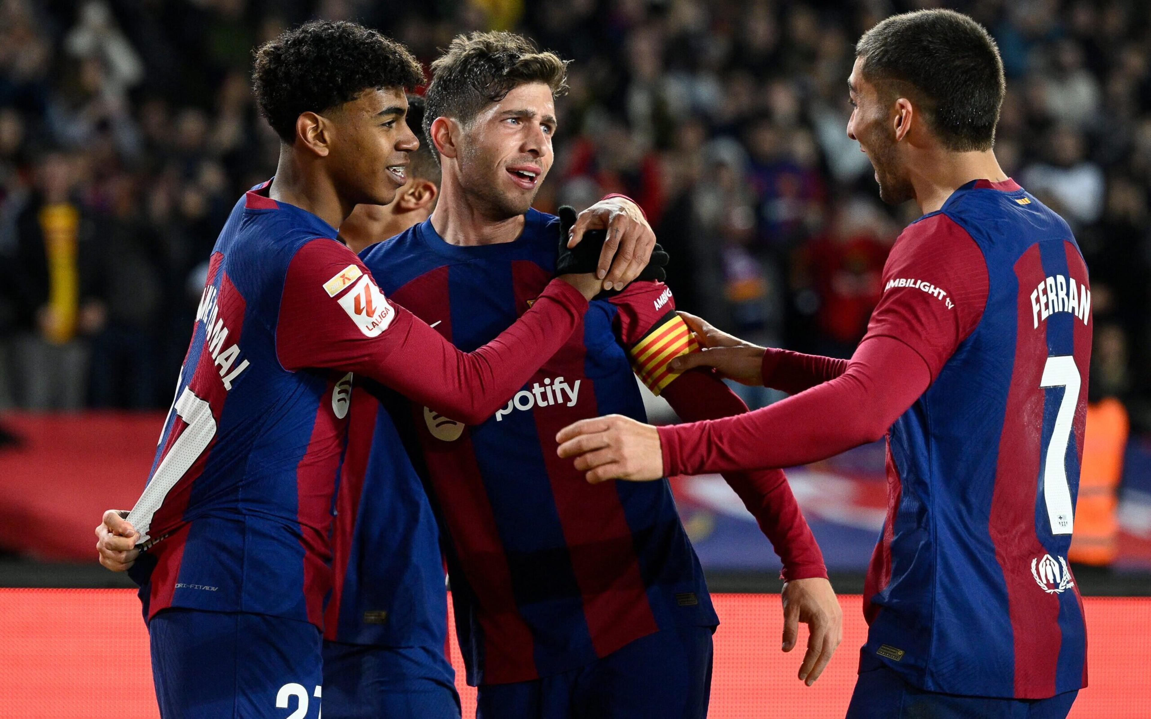 Sergi Roberto decide em casa e Barcelona vence o Almeria pela LaLiga