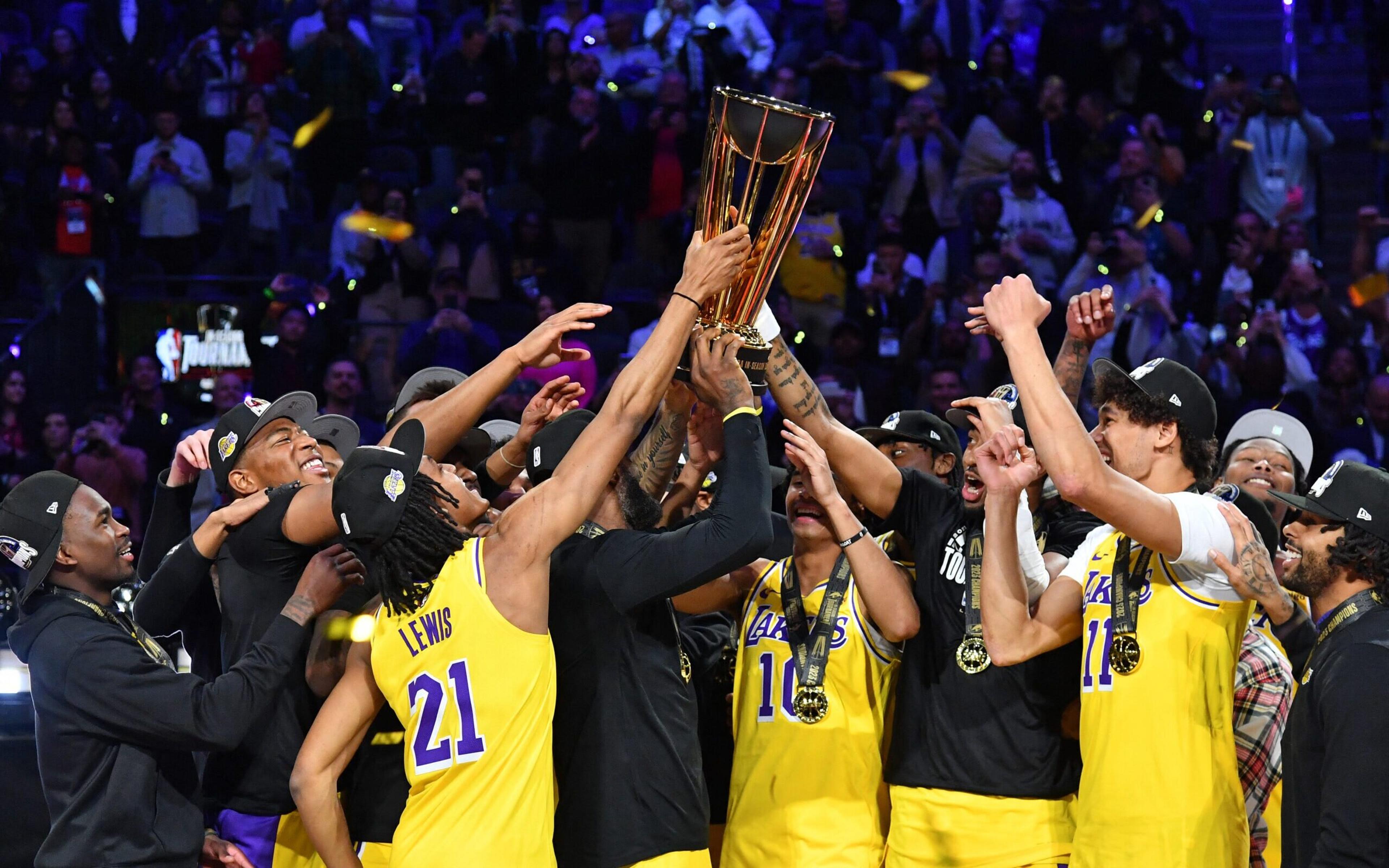 Qual é o prêmio em dinheiro recebido pelos Los Angeles Lakers pelo título da Copa da NBA?