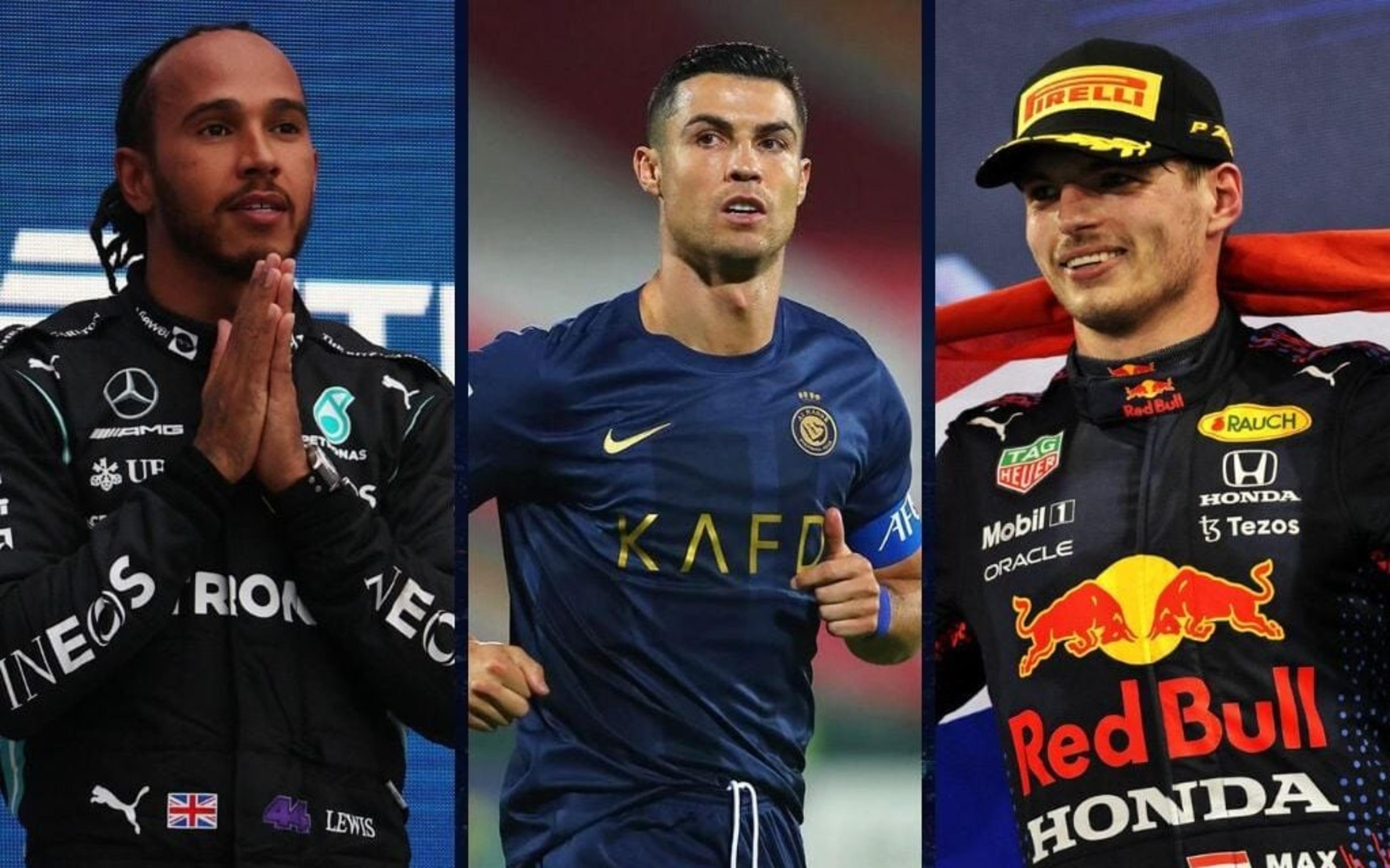 Mais ricos da Fórmula 1, Hamilton e Verstappen ganham, juntos, menos que Cristiano Ronaldo