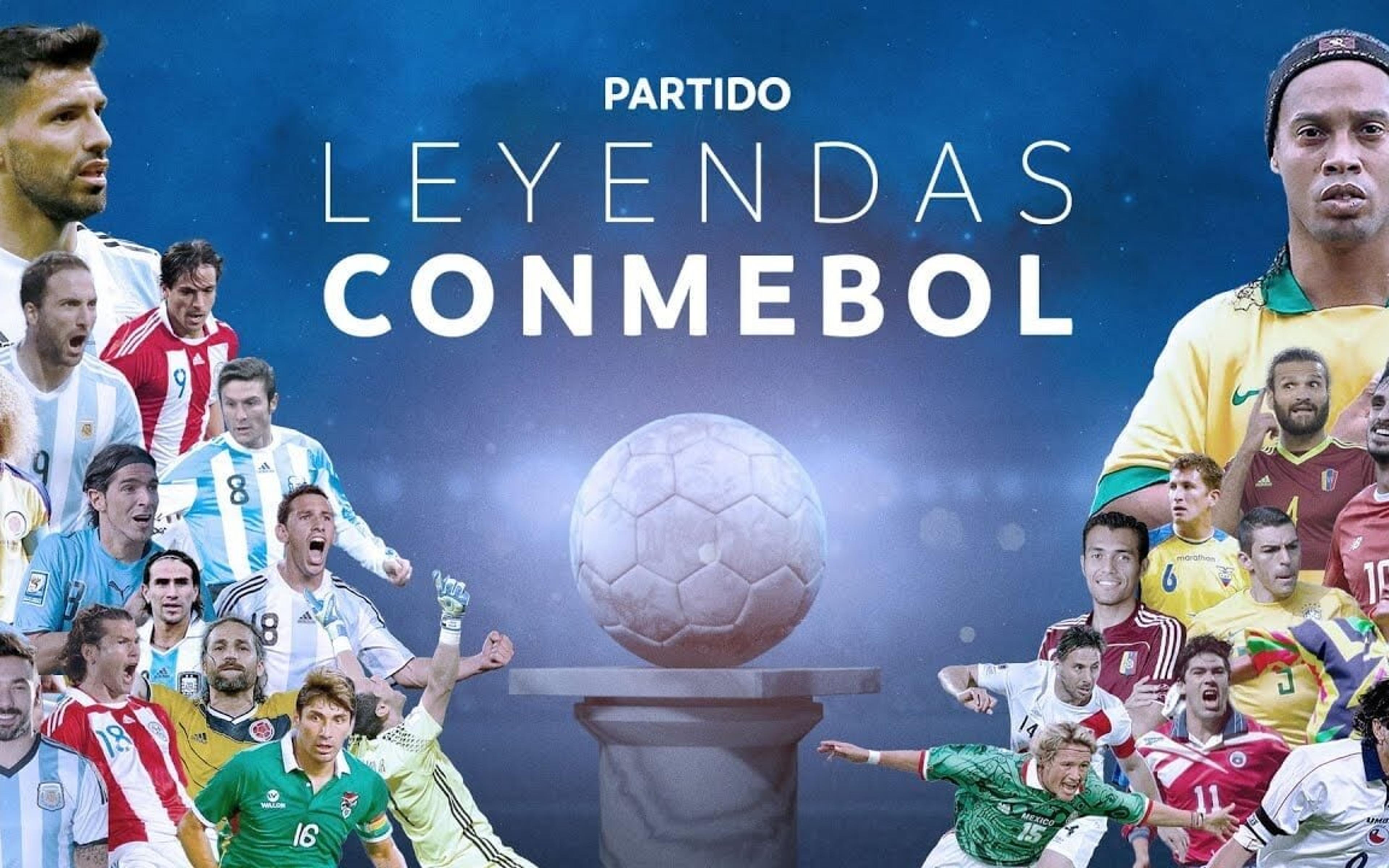 Conmebol promove ‘jogo das lendas’ nos EUA com Ronaldinho, Agüero, Valderrama e Bolt; assista!