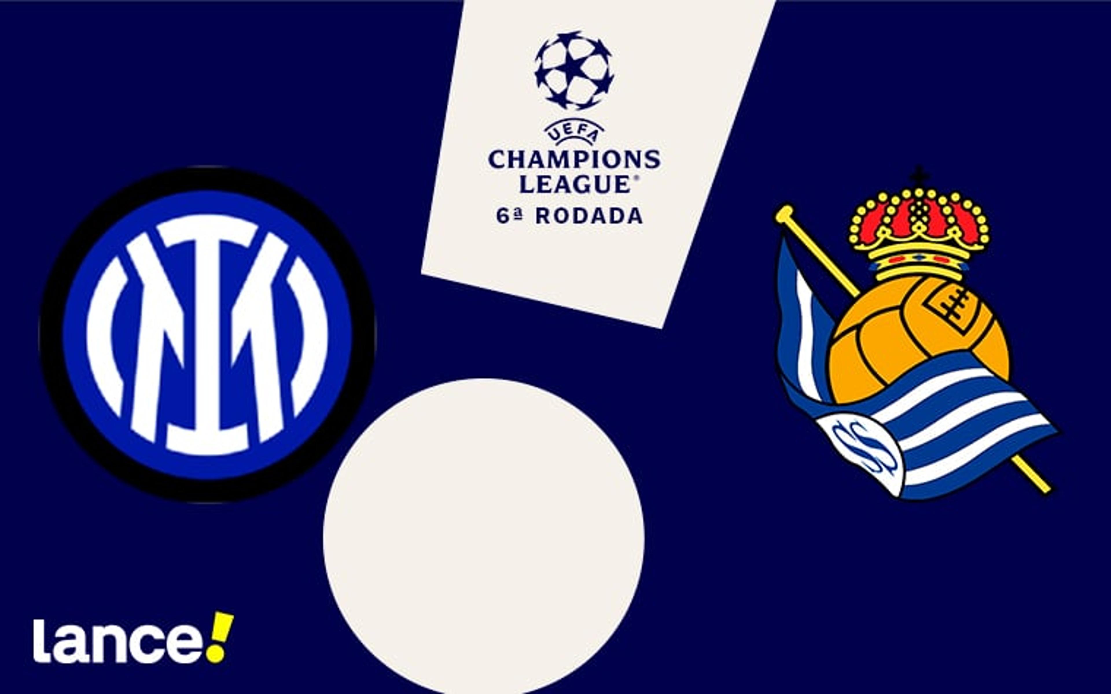 Inter de Milão x Real Sociedad: onde assistir ao vivo, horário e prováveis escalações do jogo pela Champions League