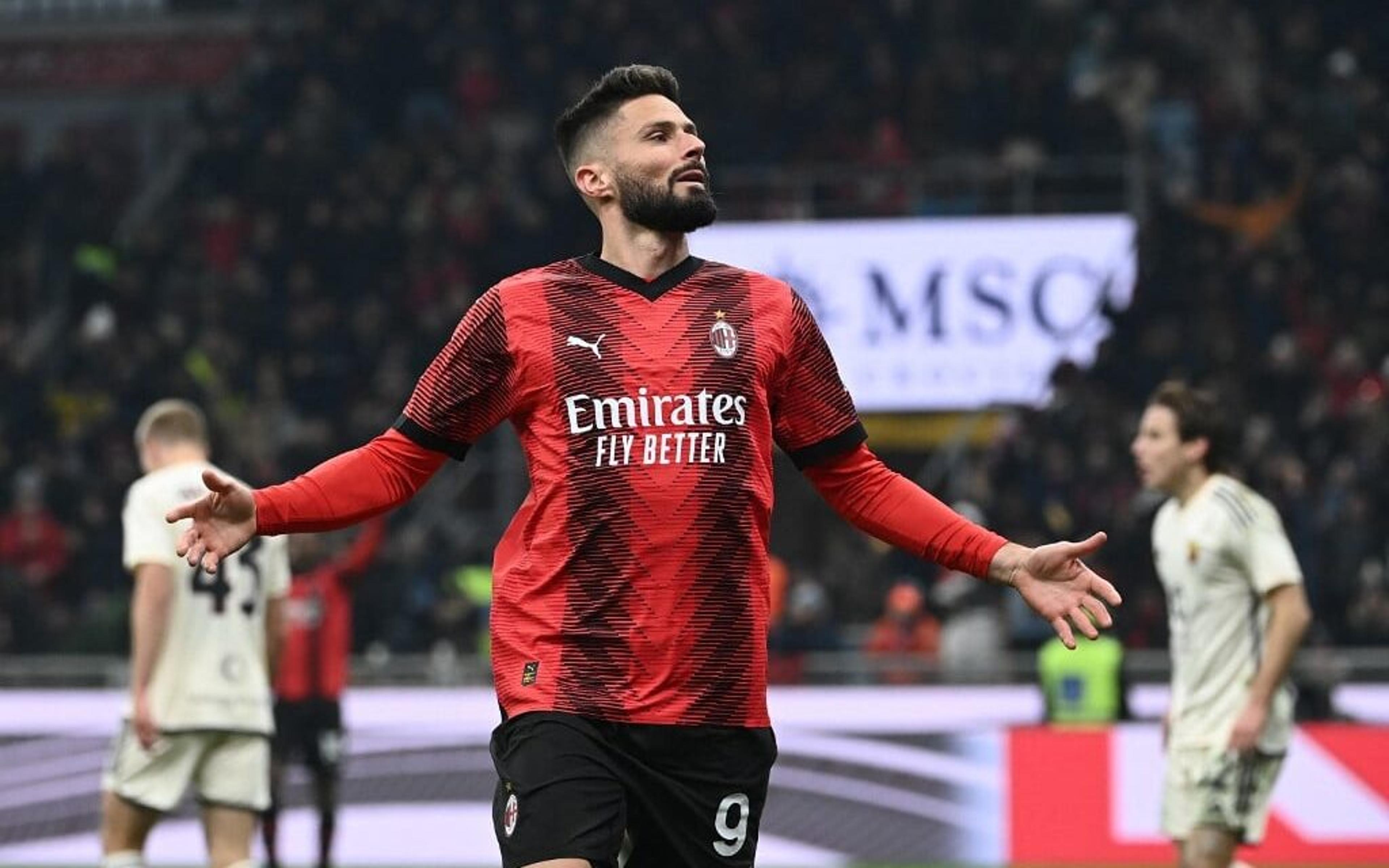 Com marca de Giroud, Milan bate Roma pelo Campeonato Italiano