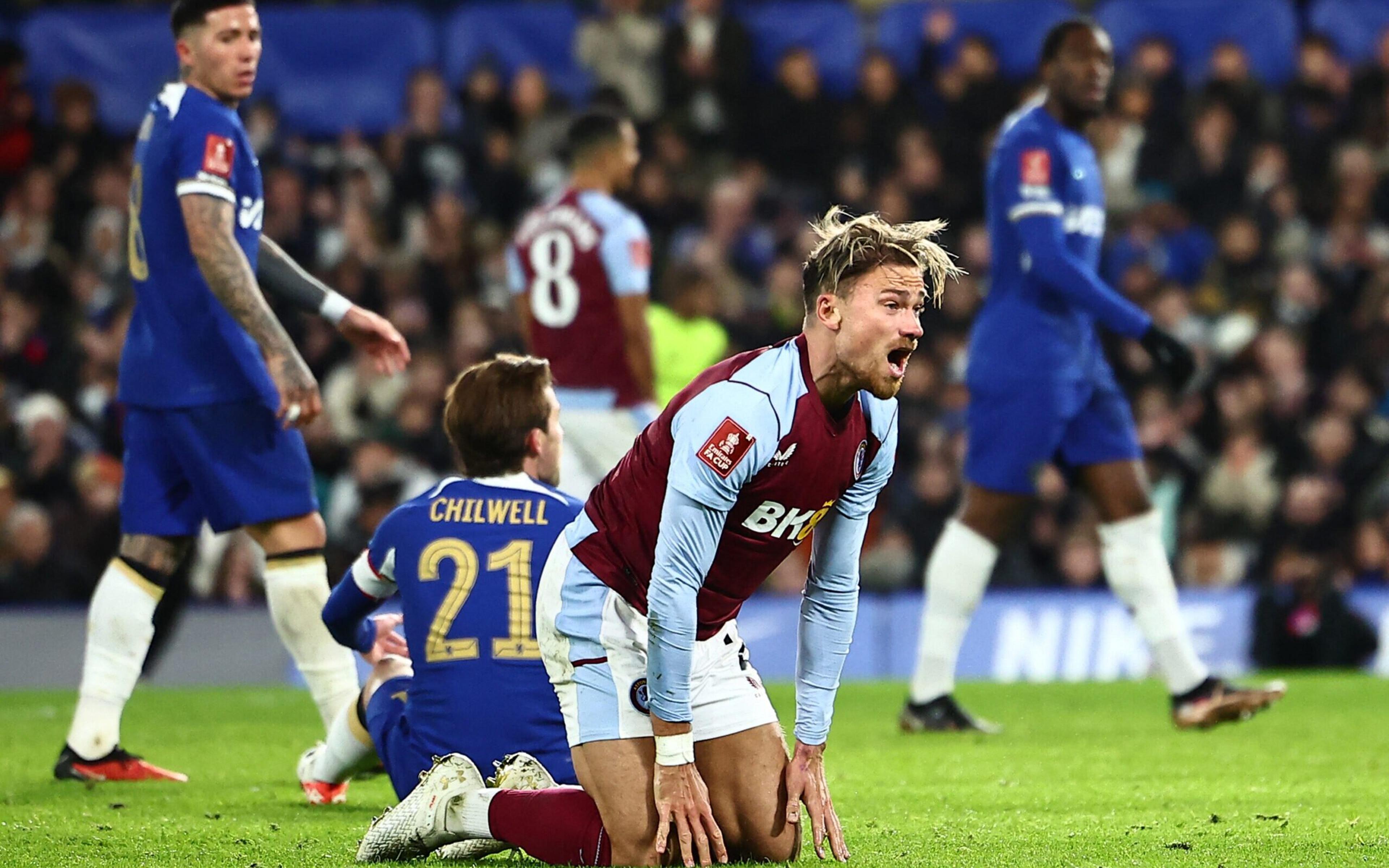 Aston Villa segura Chelsea fora de casa e força jogo de volta na FA Cup