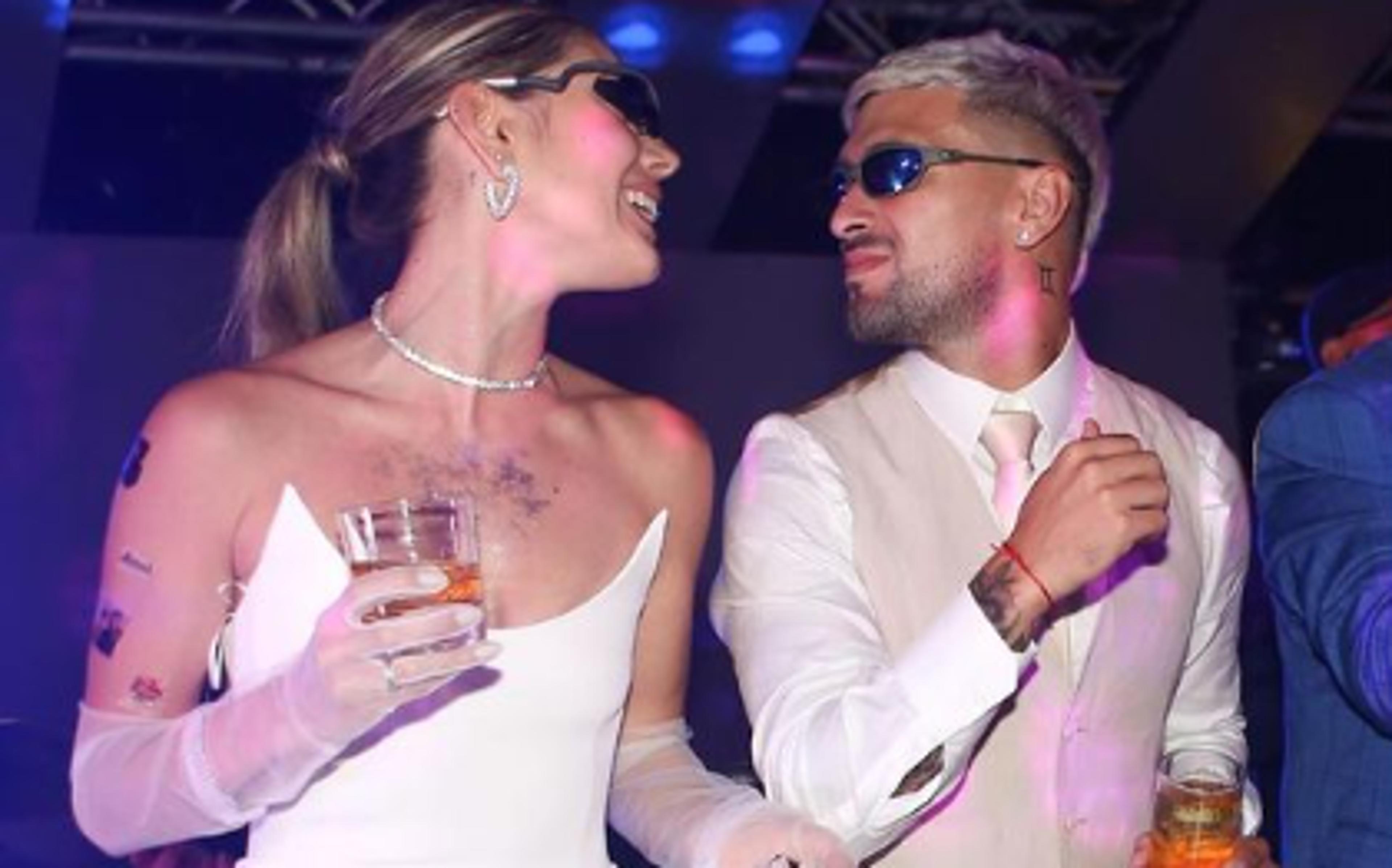 Arrascaeta e Camila Bastiani mostram novas fotos do casamento em comemoração ao Valentine’s Day