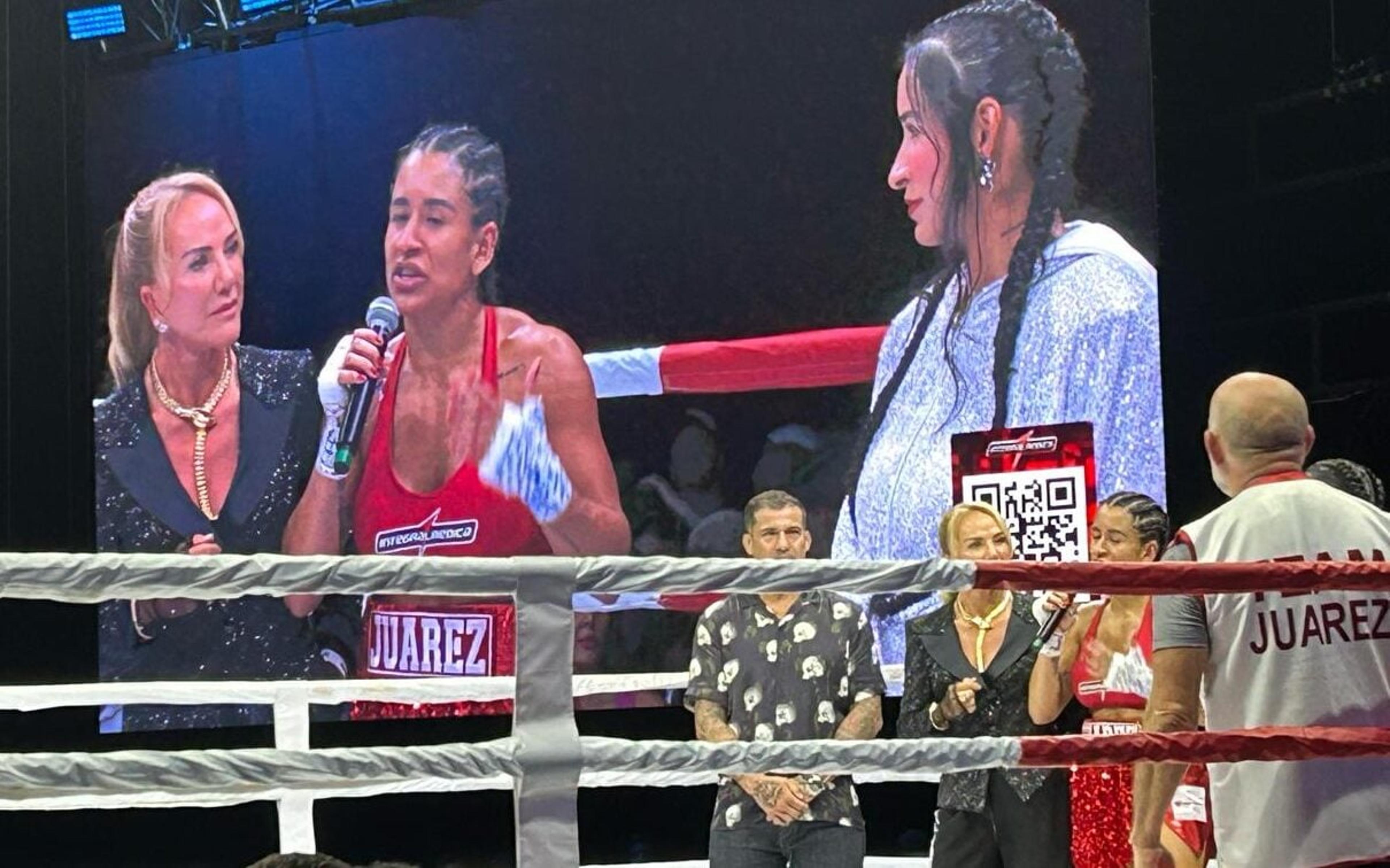 Emiliene Juarez, esposa de Popó, vence ex-panicat na luta feminina do Fight Music Show