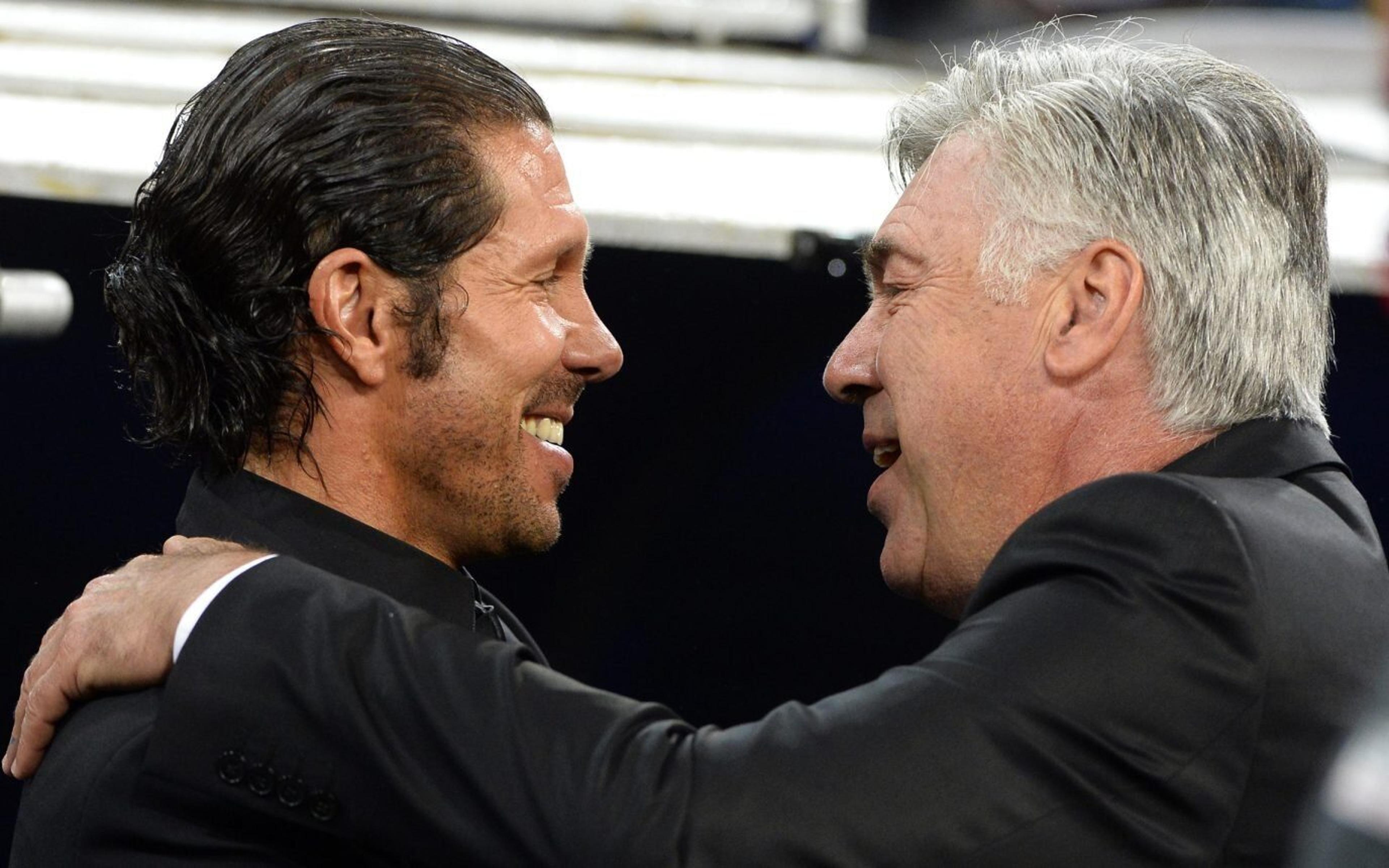 Ancelotti rasga elogios a Simeone antes de clássico: ‘Um dos mais difíceis do mundo’