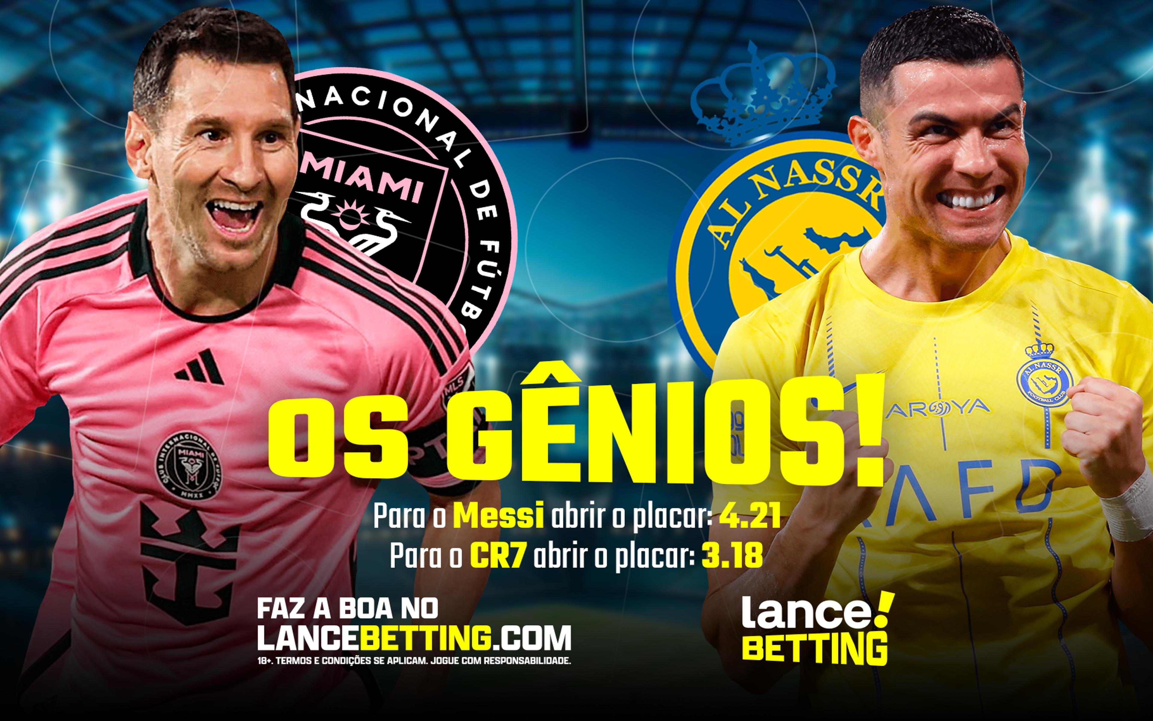 Vem com os GOATS! Aposte R$50 e ganhe mais de R$600 com gols de Cristiano Ronaldo e Messi