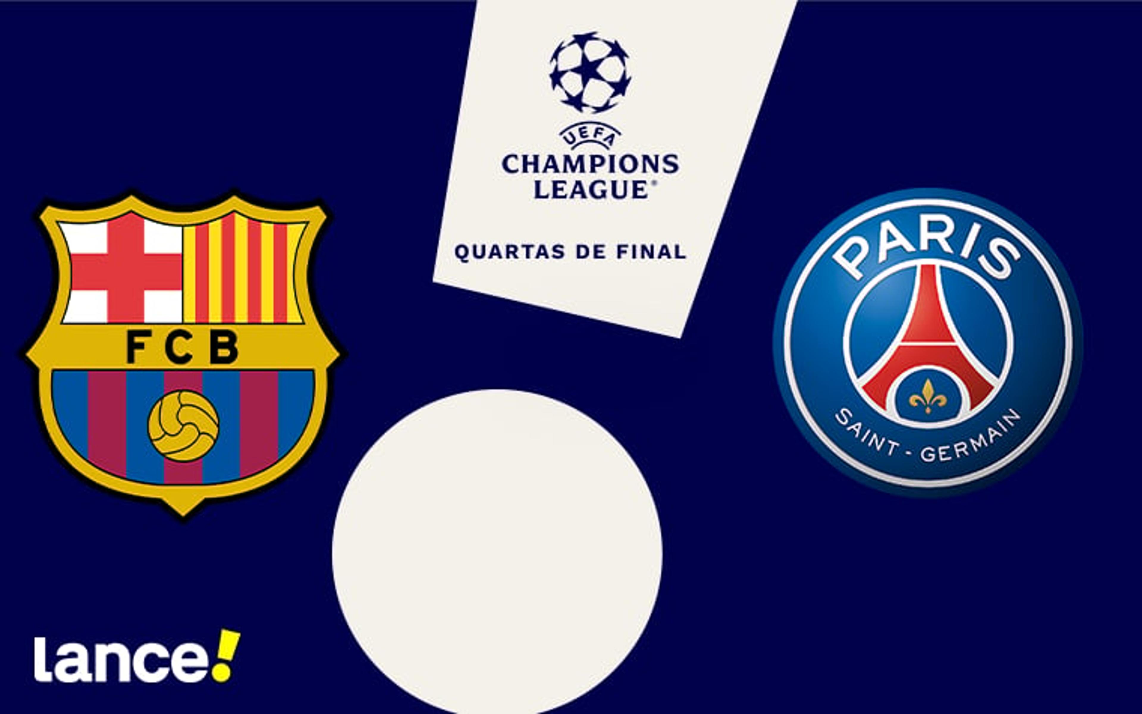 Barcelona x PSG: onde assistir, horário e prováveis escalações da partida pela Champions League