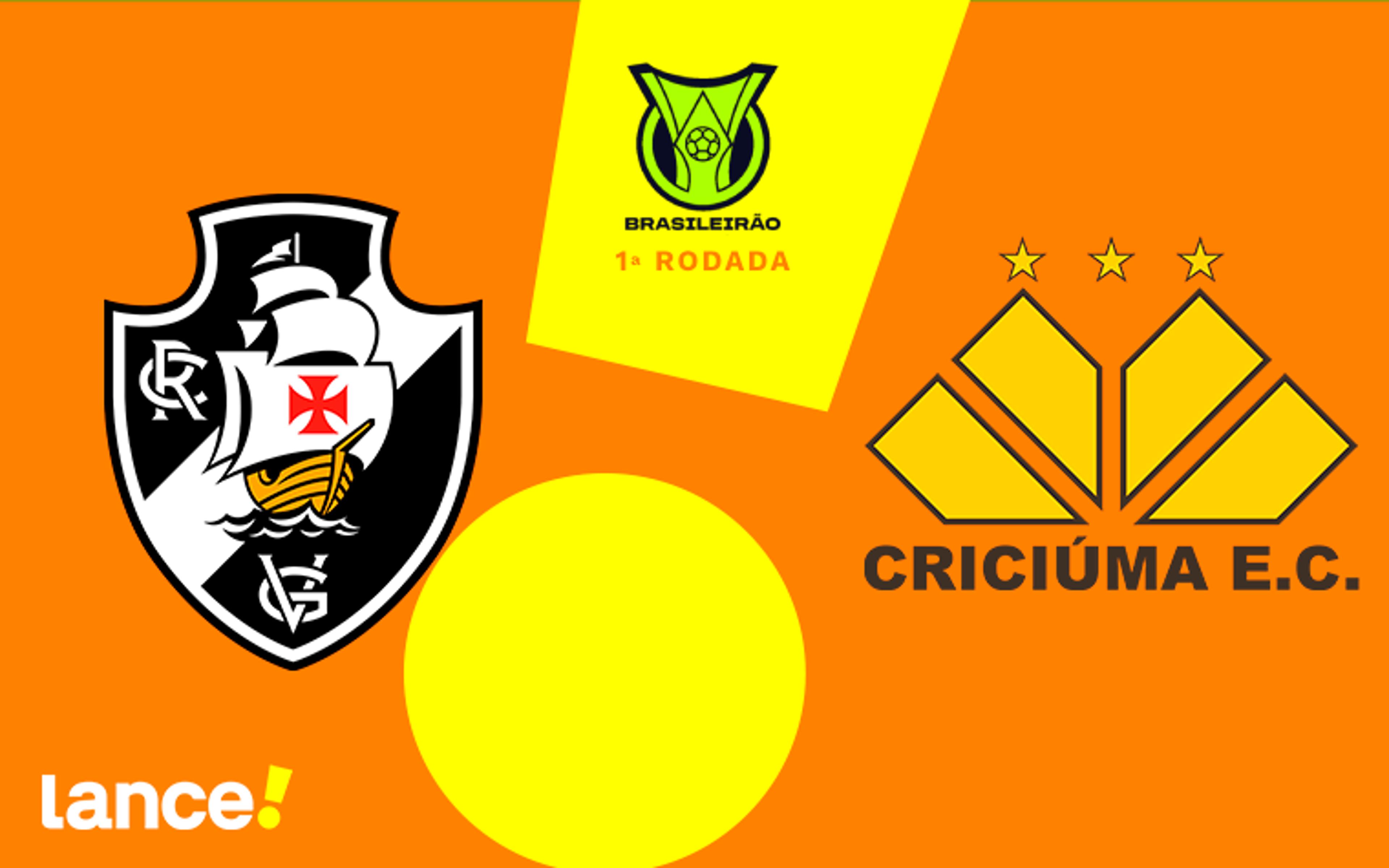 Vasco x Criciúma: onde assistir, horários e escalações do jogo pelo Brasileirão