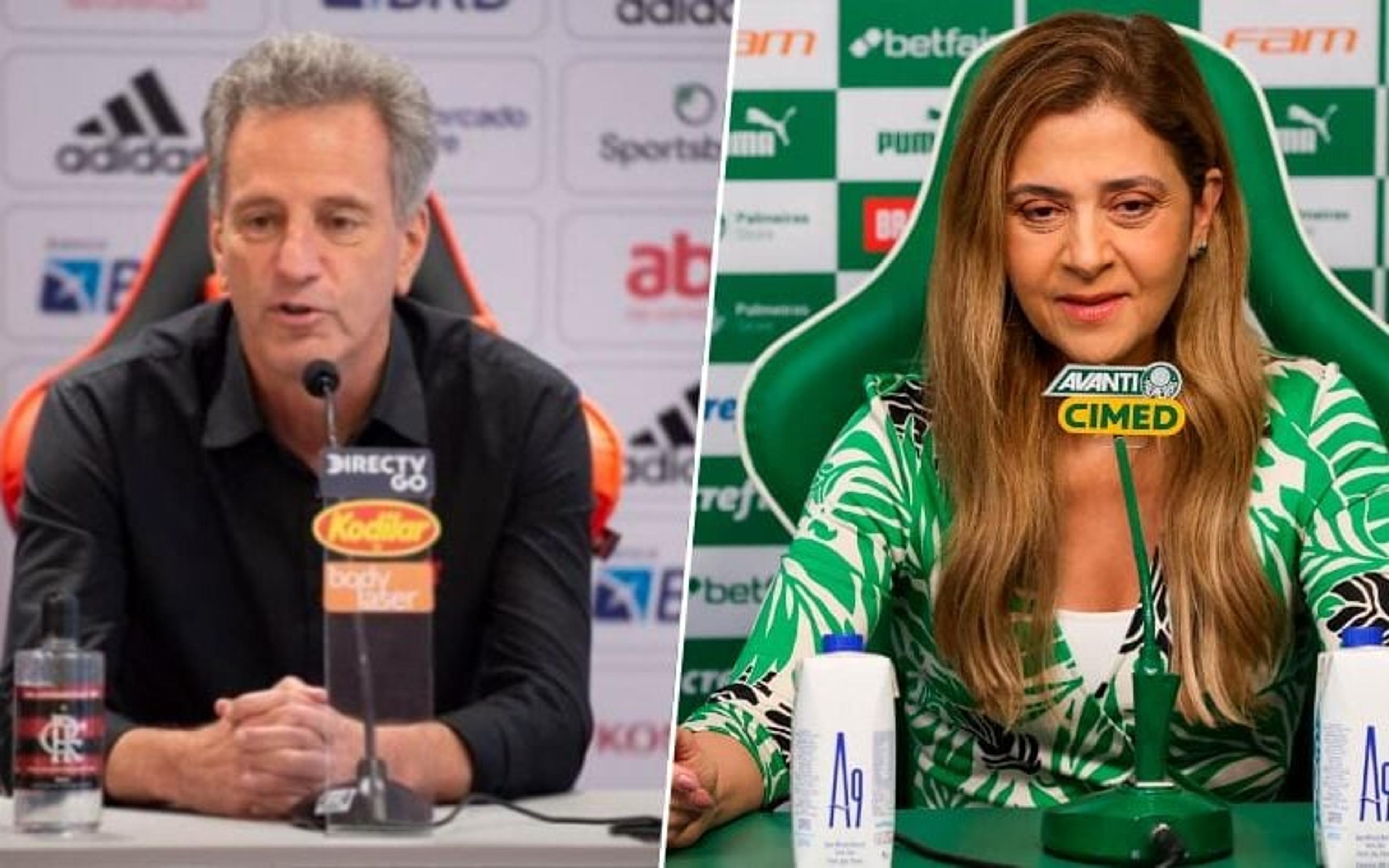 Presidente do Palmeiras, Leila rebate Landim sobre sintético: ‘Ganhamos Libertadores e Supercopa contra o Flamengo em grama natural’