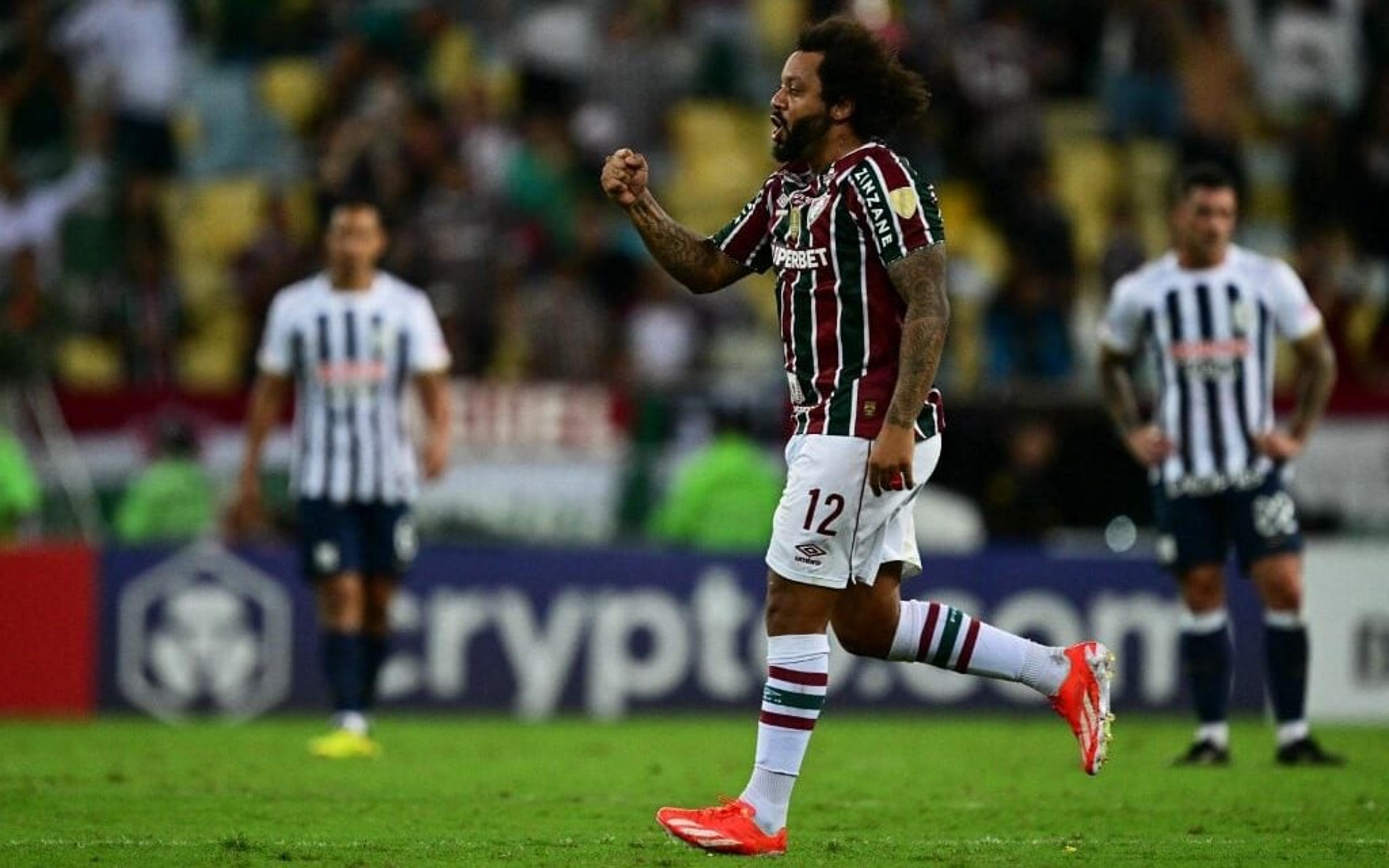 Torcedores do Fluminense exaltam Marcelo após golaço no Alianza Lima: ‘Senhor Libertadores’