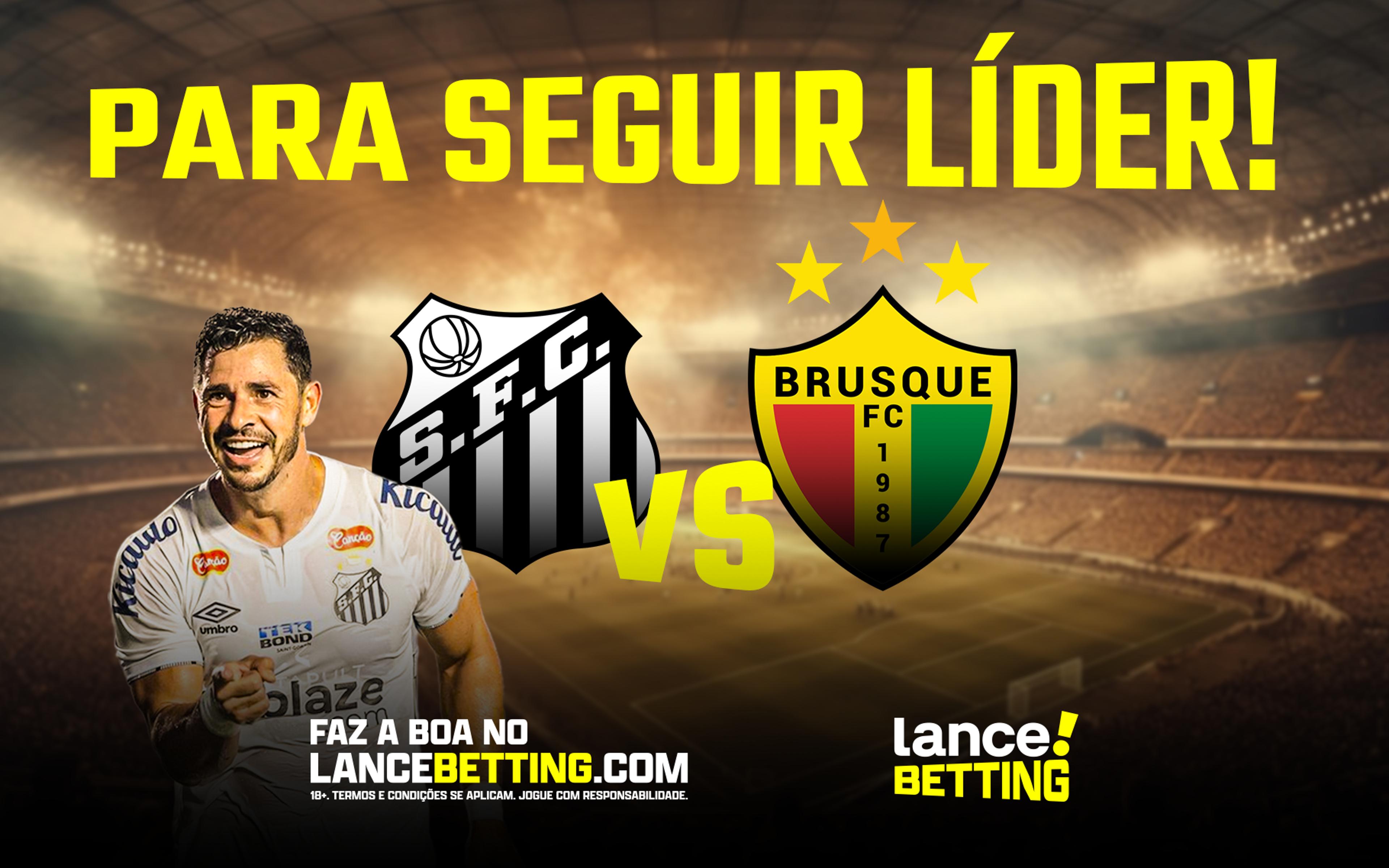 Aposte R$200 e garanta R$600 se o Santos vencer os dois tempos contra o Brusque na Série B