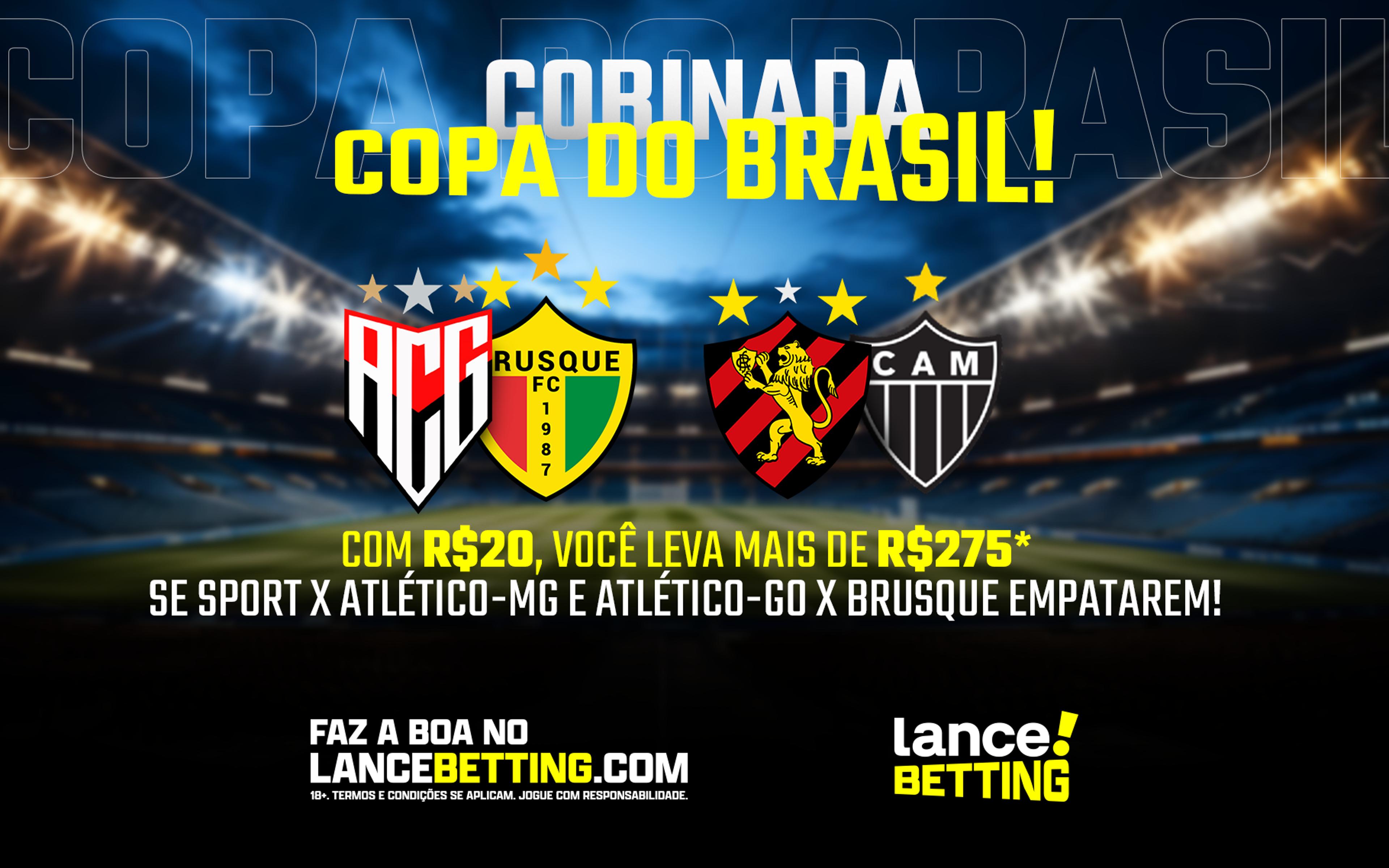 Com R$20, você leva mais de R$275 para empates em Sport x Atlético-MG e Atlético-GO x Brusque