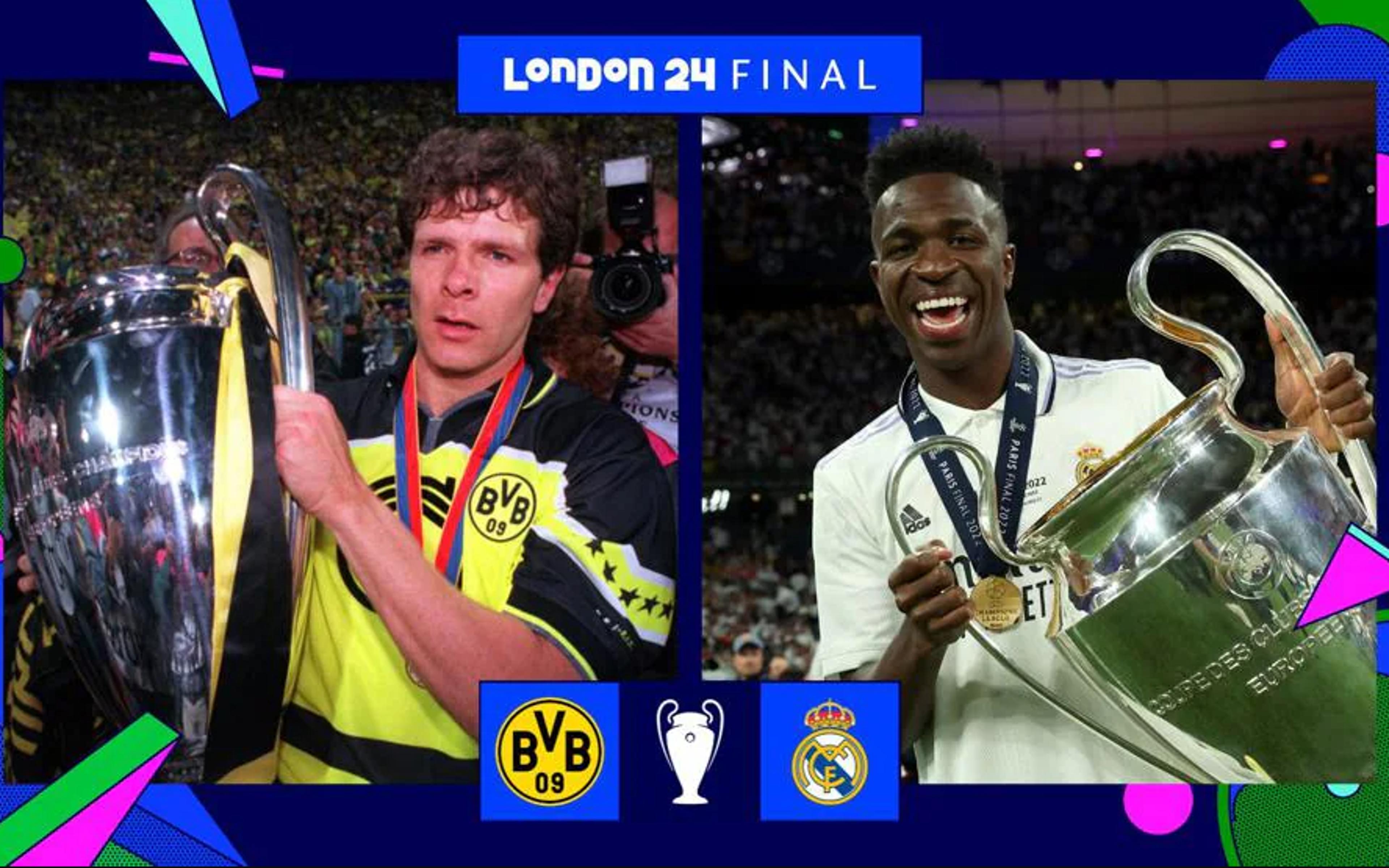 Confira as participações de Borussia Dortmund e Real Madrid em finais da Champions League